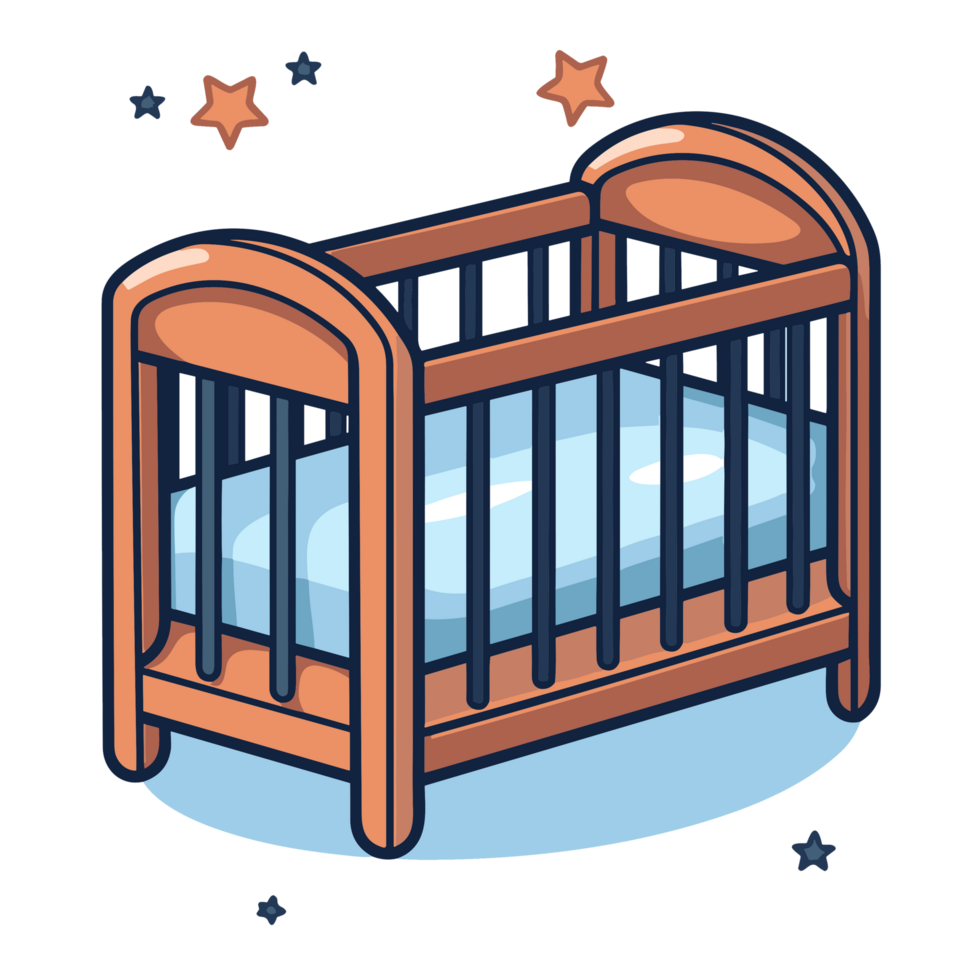 Beautiful Baby Crib Clipart - Ai Generative png