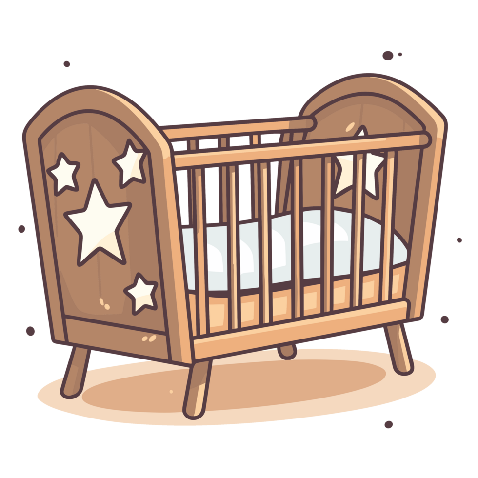 Beautiful Baby Crib Clipart - Ai Generative png