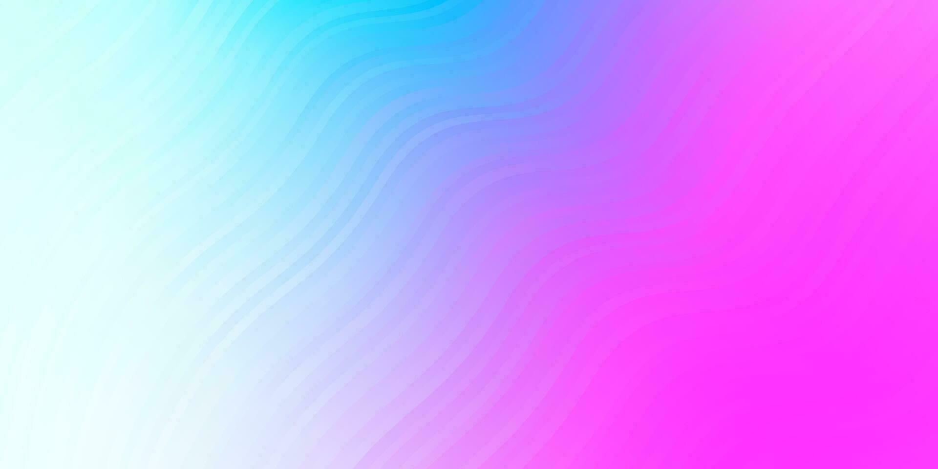 plantilla de vector rosa claro, azul con curvas.
