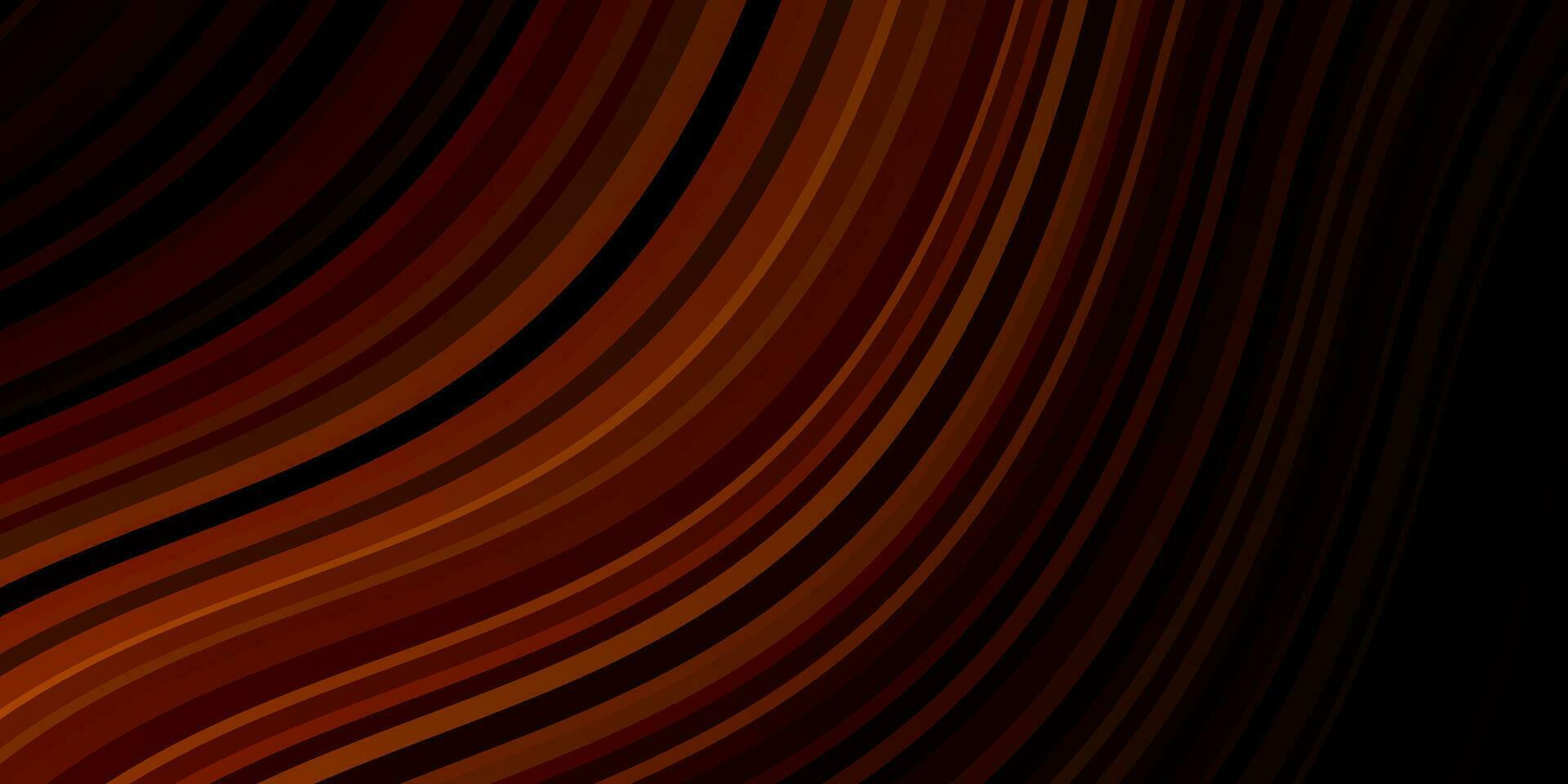 Dark Orange vector background with bent lines.