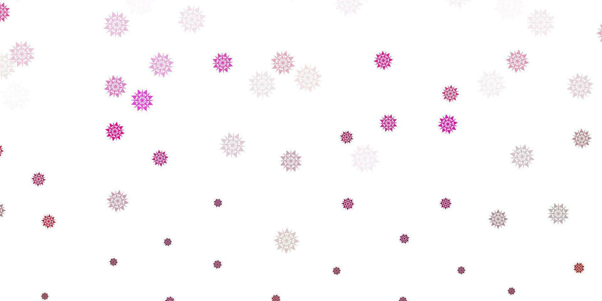 Light pink vector layout with beautiful snowflakes.