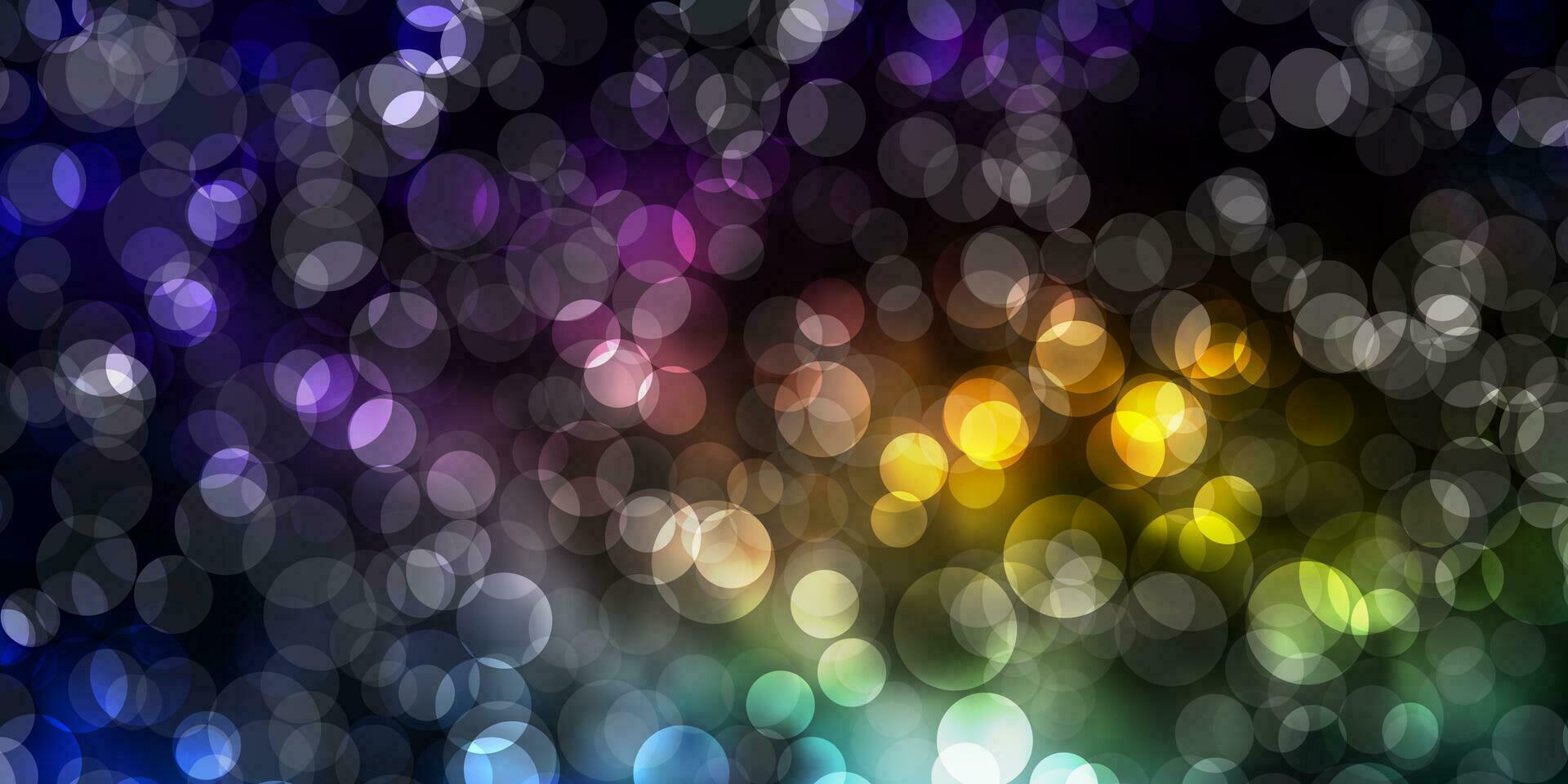 Dark Multicolor vector background with bubbles.