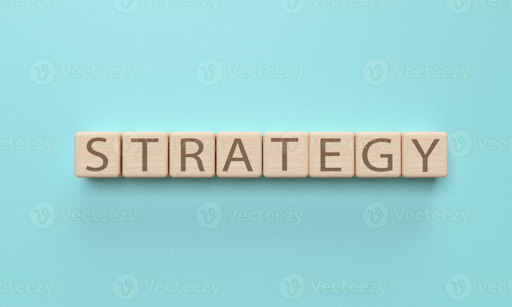 cube block wooden strategy font text square blue background symbol business strategy idea marketing financial solution success management planning investment creative change goal performance progress photo