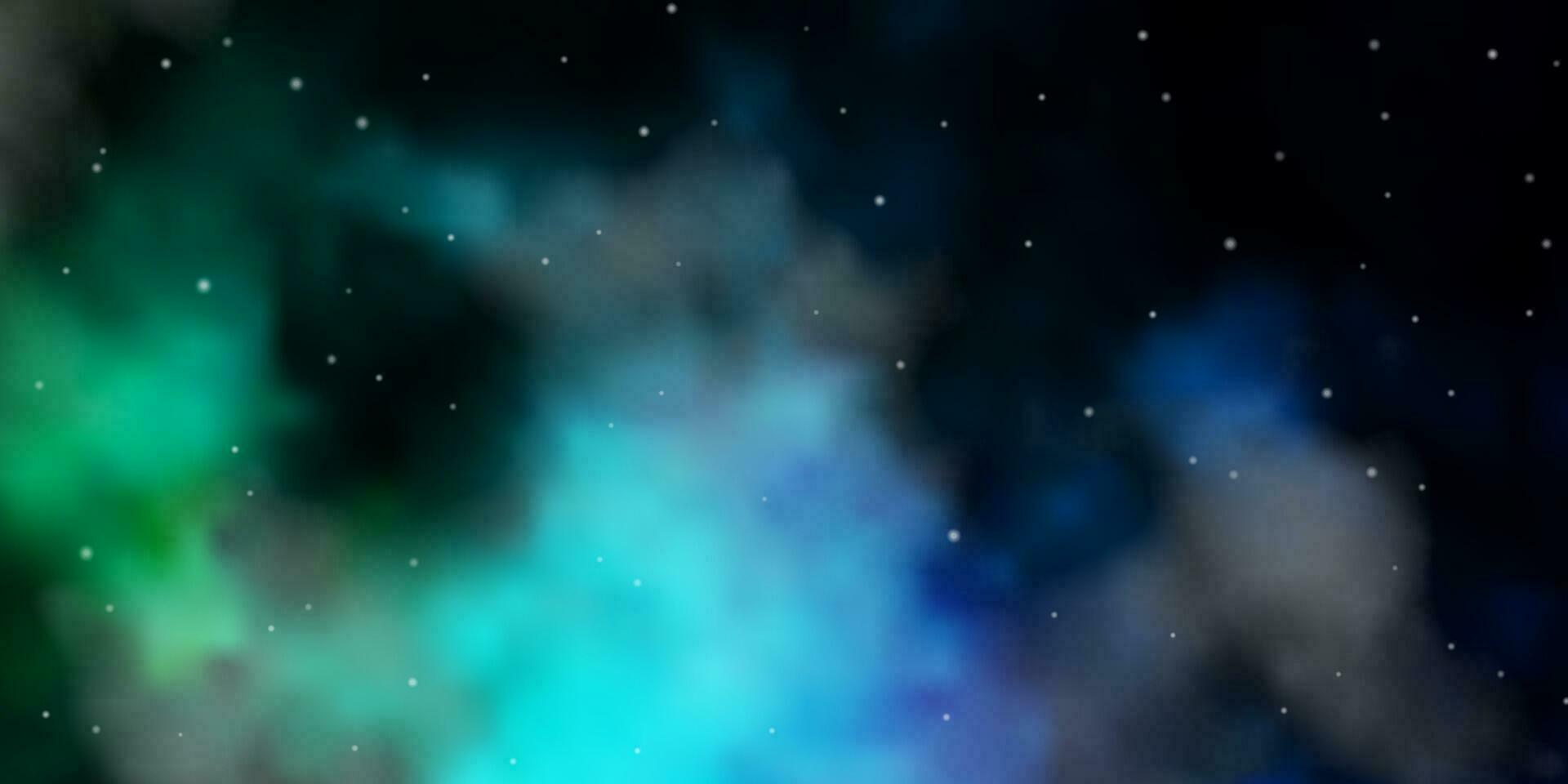 textura de vector azul oscuro, verde con hermosas estrellas.