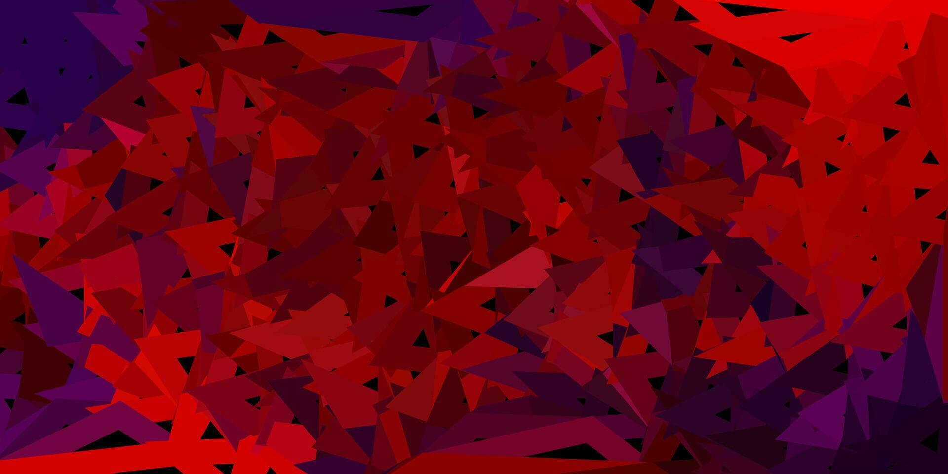 Dark blue, red vector triangle mosaic template.