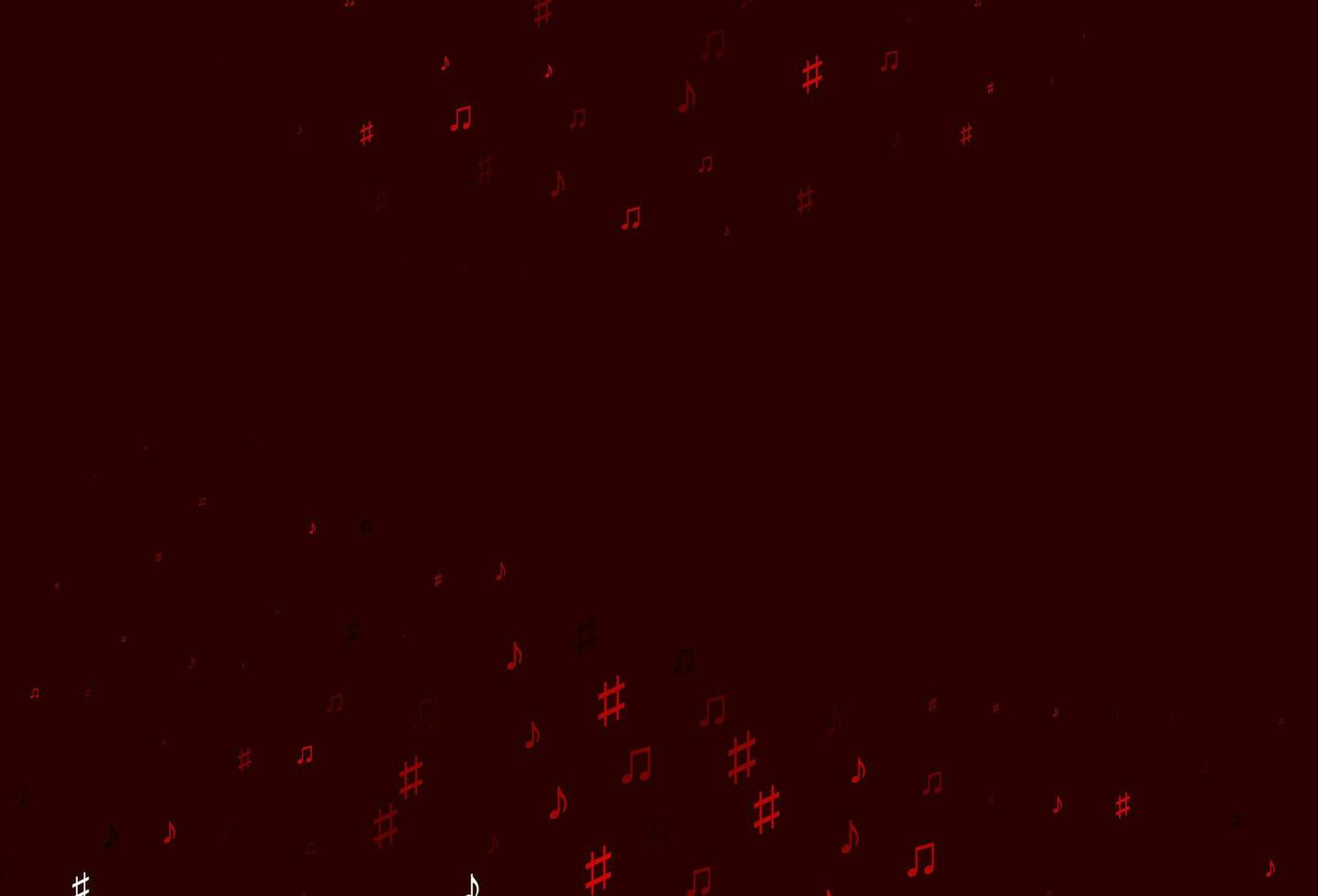 Light Red vector background with music symbols.