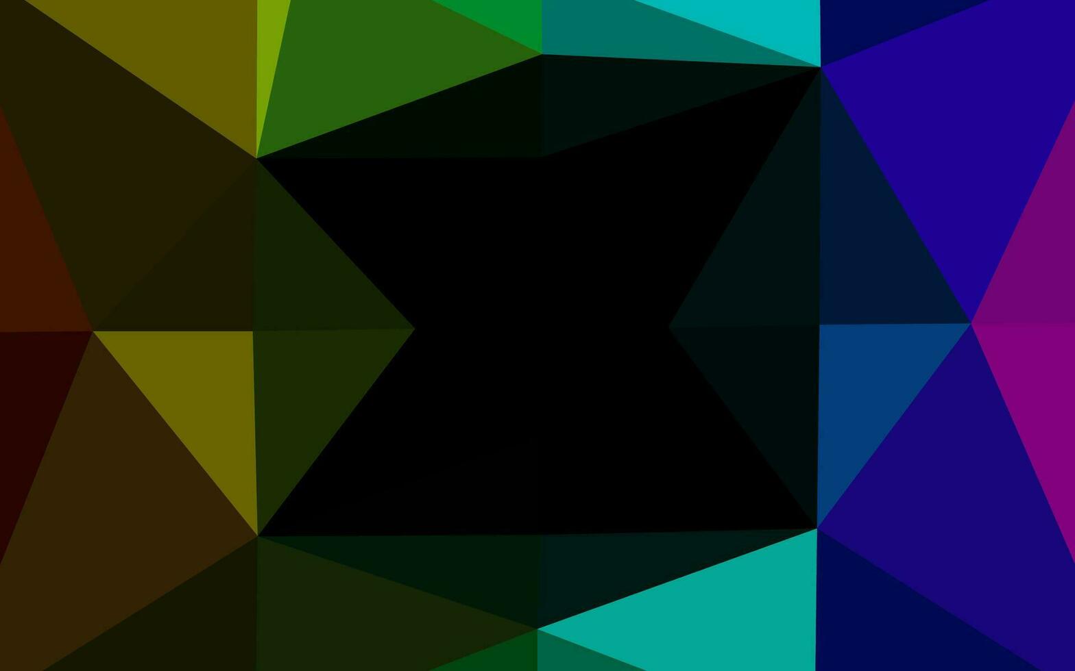 Dark Multicolor, Rainbow vector shining triangular background.