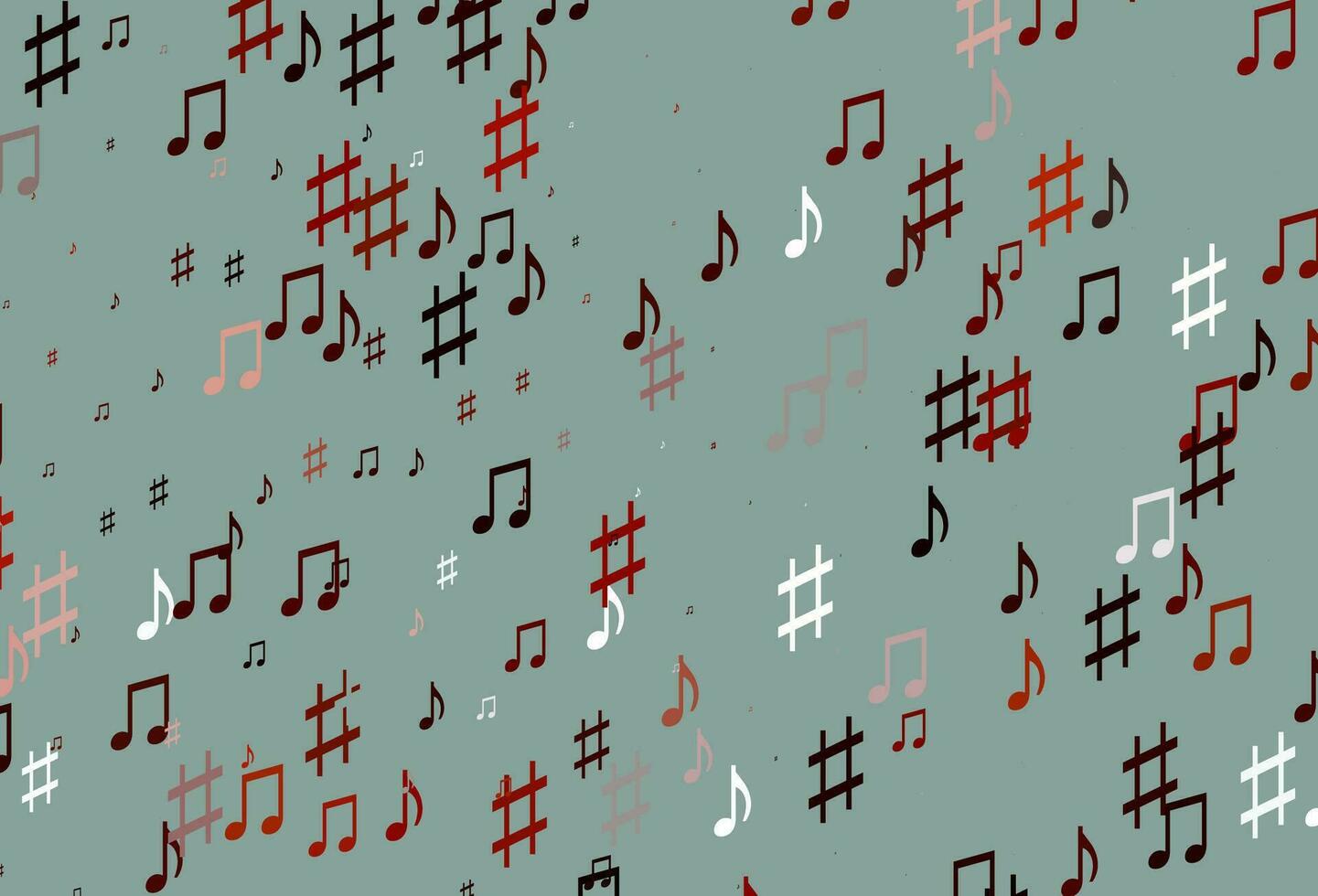 Light Red vector pattern with music elements.