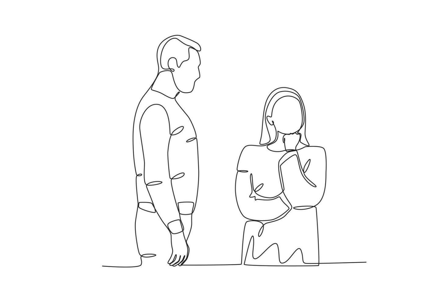 A man apologizes to his girlfriend vector