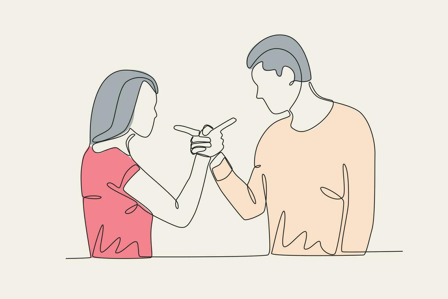 Color illustration of a couple quarreling vector