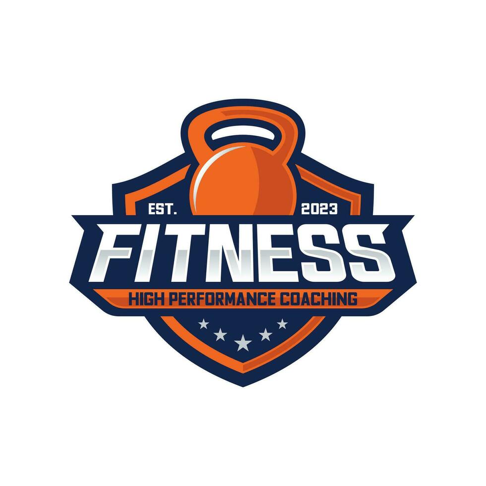 Kettlebell gym fitness logo vector template