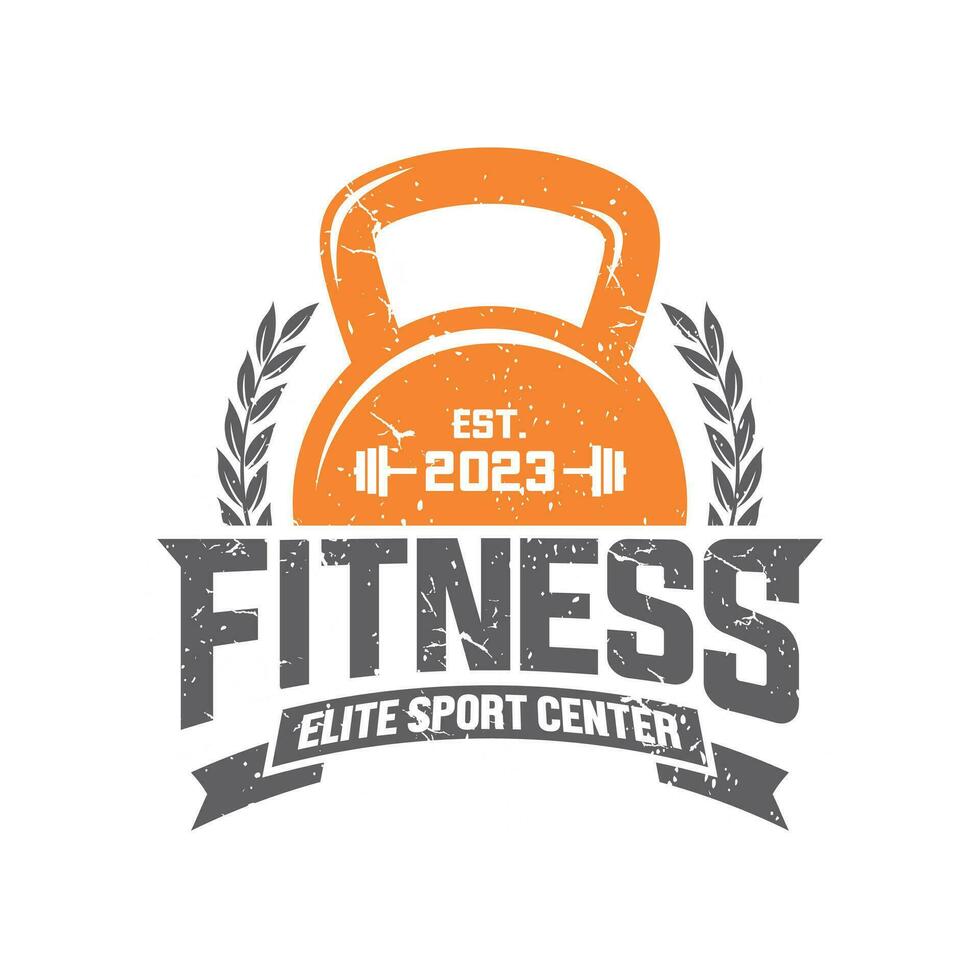 Kettlebell gym fitness logo vector template