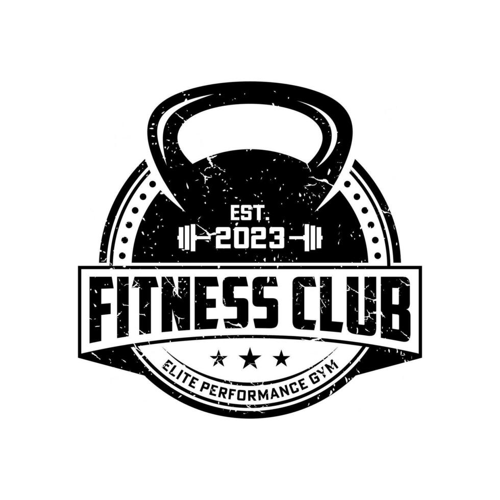 Kettlebell gym fitness logo vector template