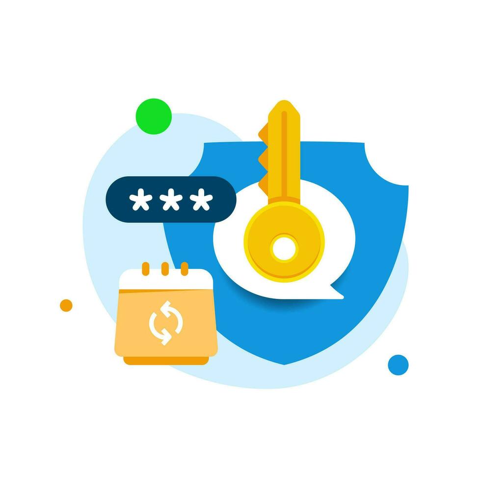change the password regularly every month for account security concept illustration flat design vector eps10. modern graphic element for landing page ui, infographic, icon