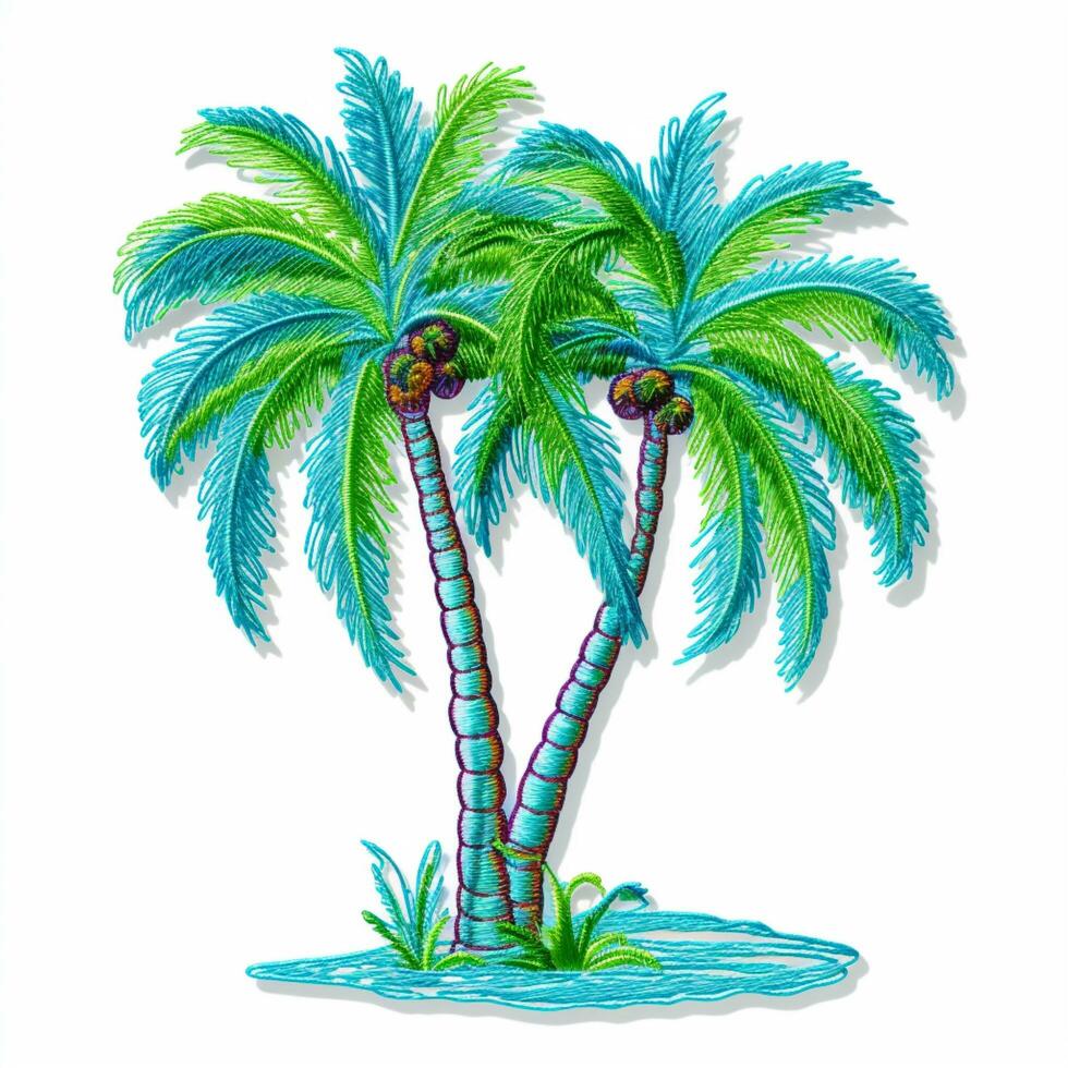 Coco árbol Arte ilustración en blanco antecedentes foto