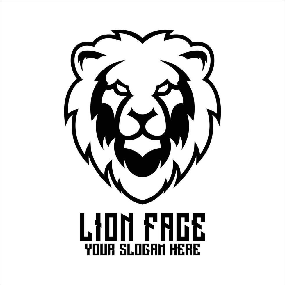 lion face logo design vector