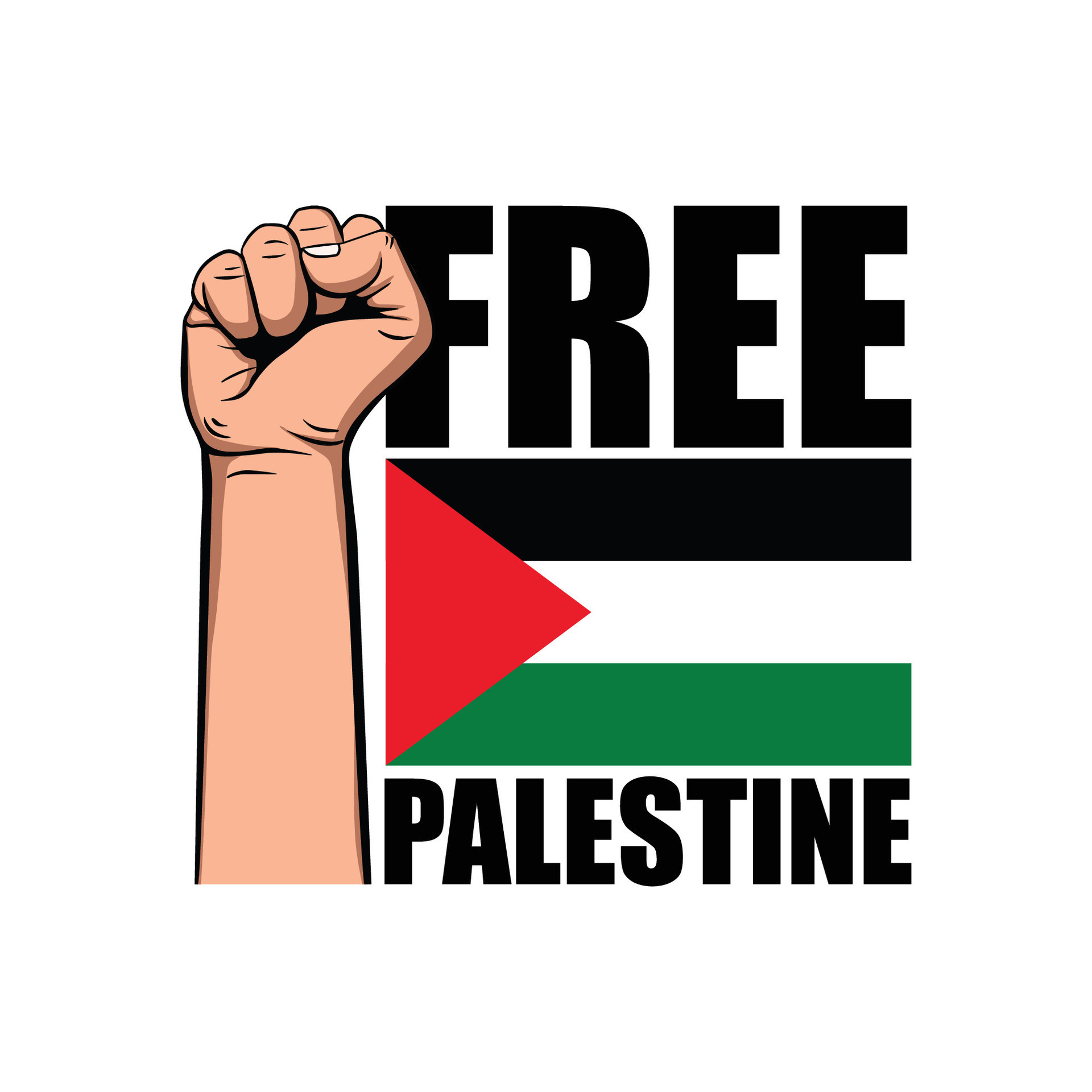 gratis Palestina póster diseño con Palestina bandera y un vector mano