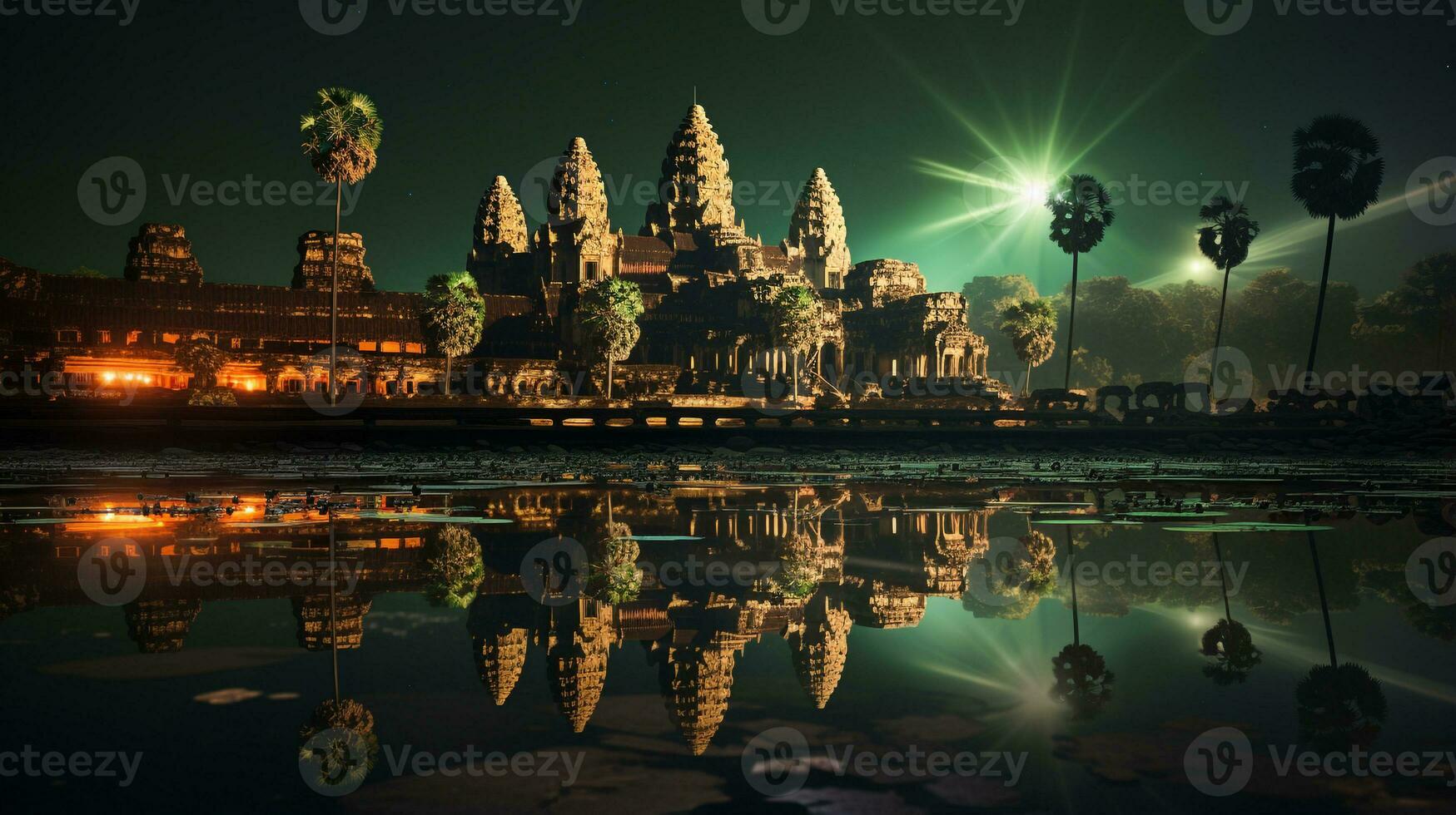 noche ver de angkor qué. generativo ai foto