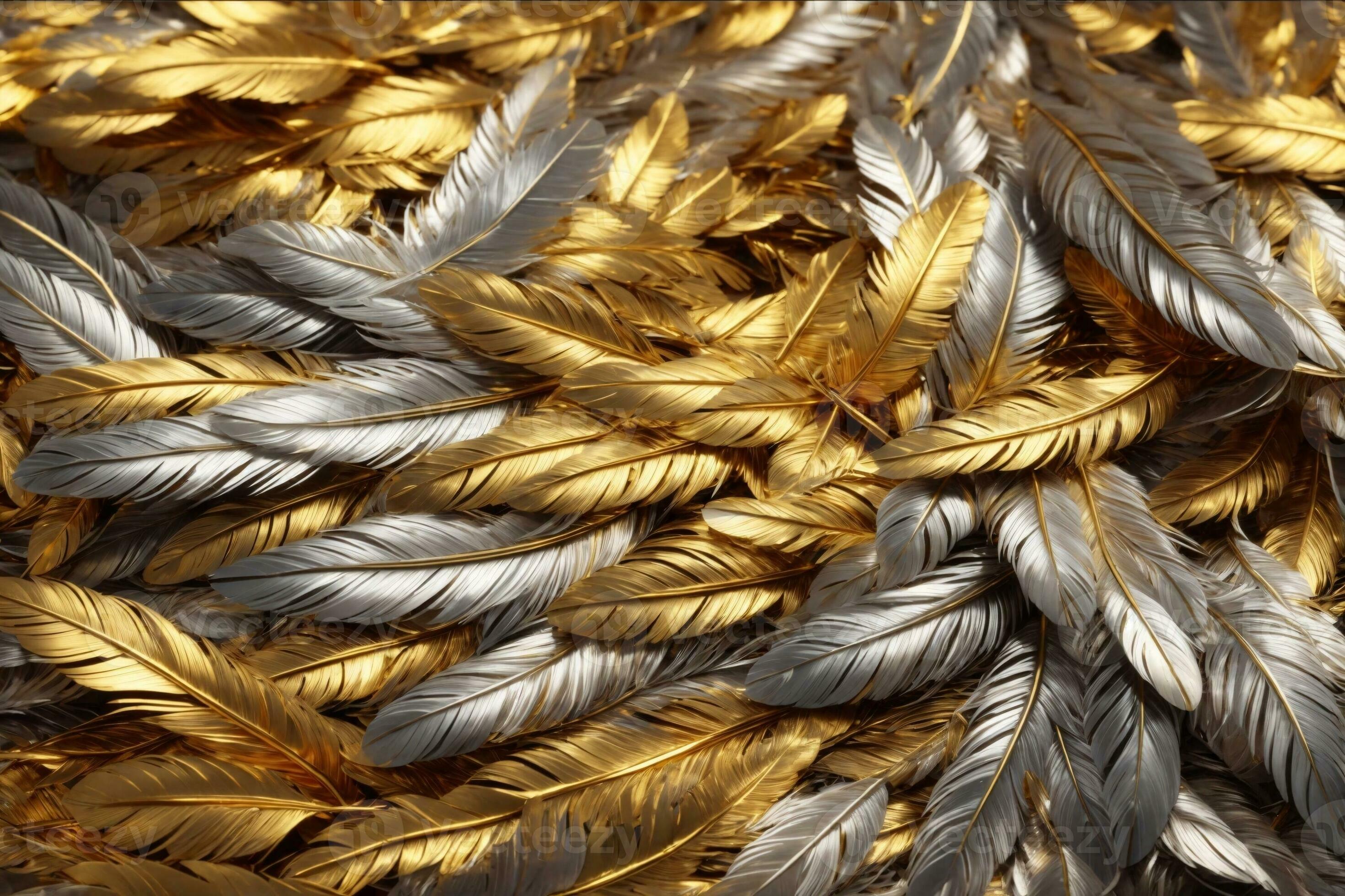 Fondo de plumas doradas papel tapiz de plumas de lujo fondo de plumas  doradas textura de plumas fondo de plumas ai generativo