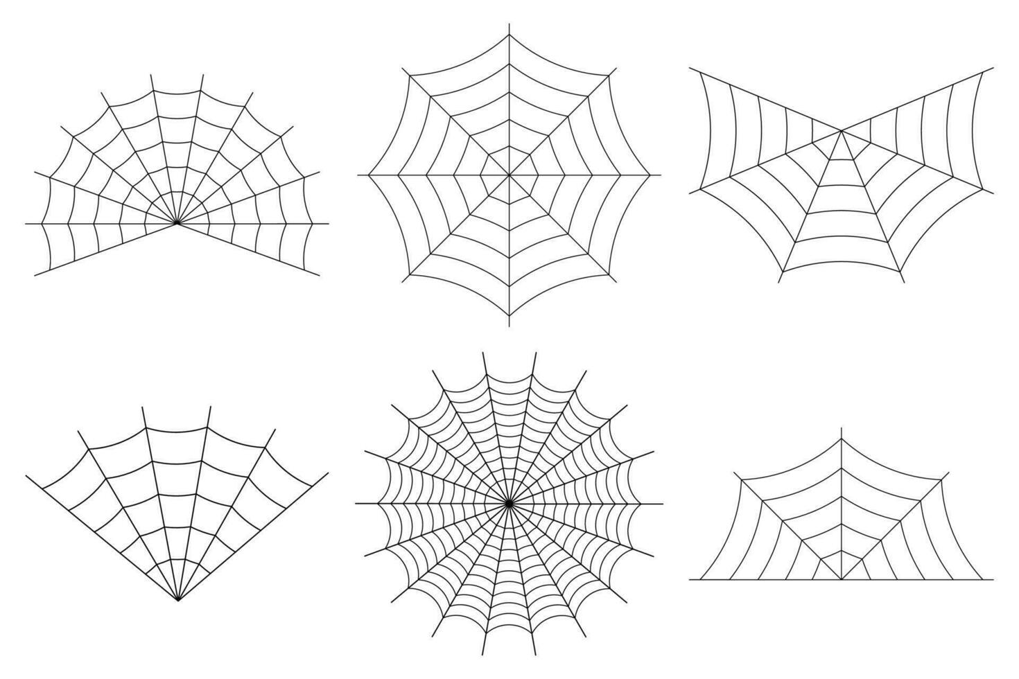 escalofriante araña web conjunto para Víspera de Todos los Santos vector