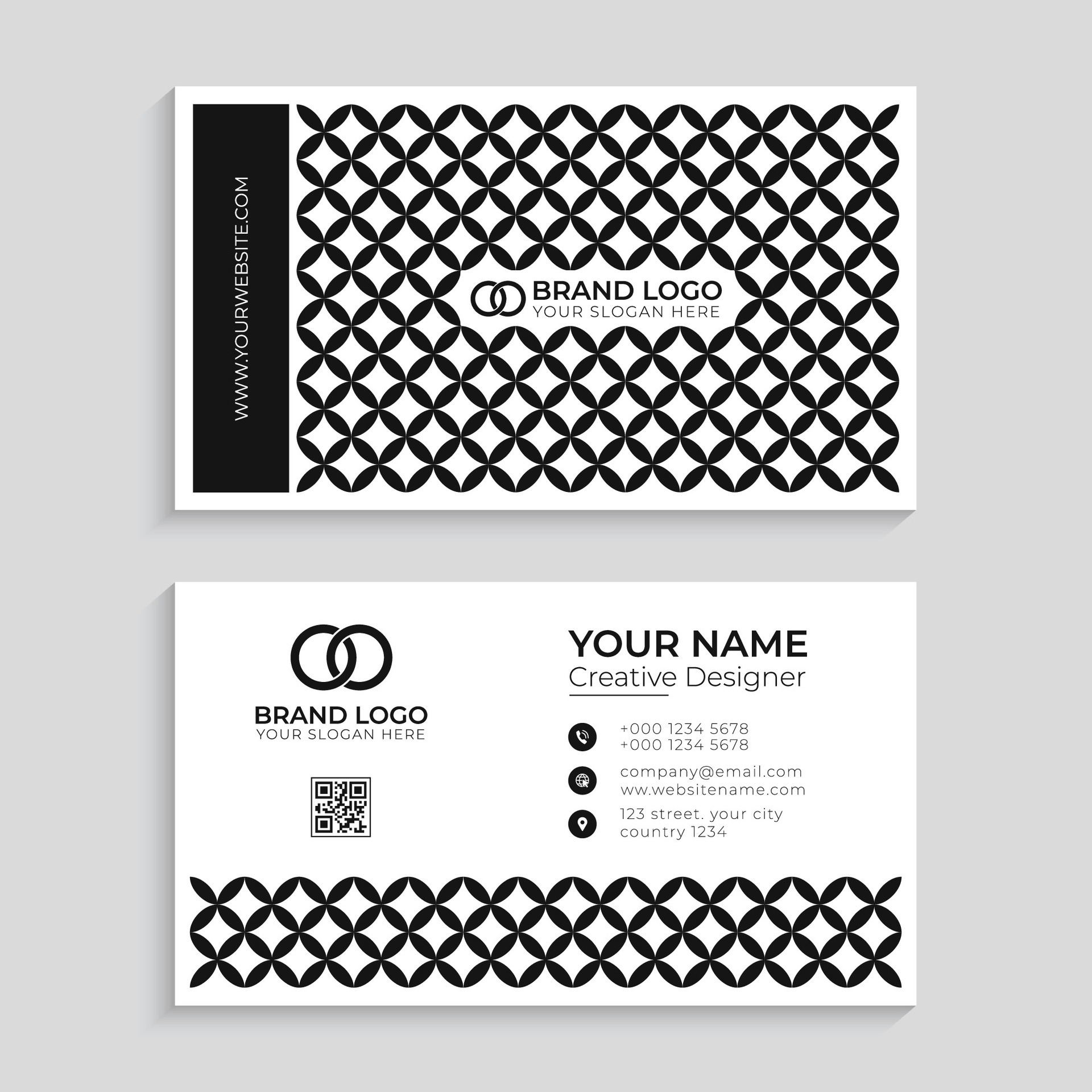 Aesthetic black and white business card design 32975760 Vector Art at