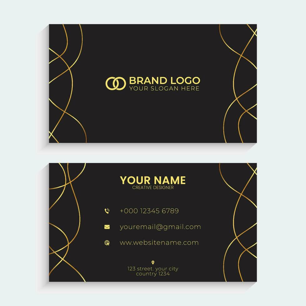 Elegant black and gold luxury business card template vector