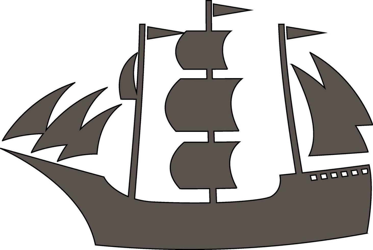 Boat water transport for decoration and design. vector