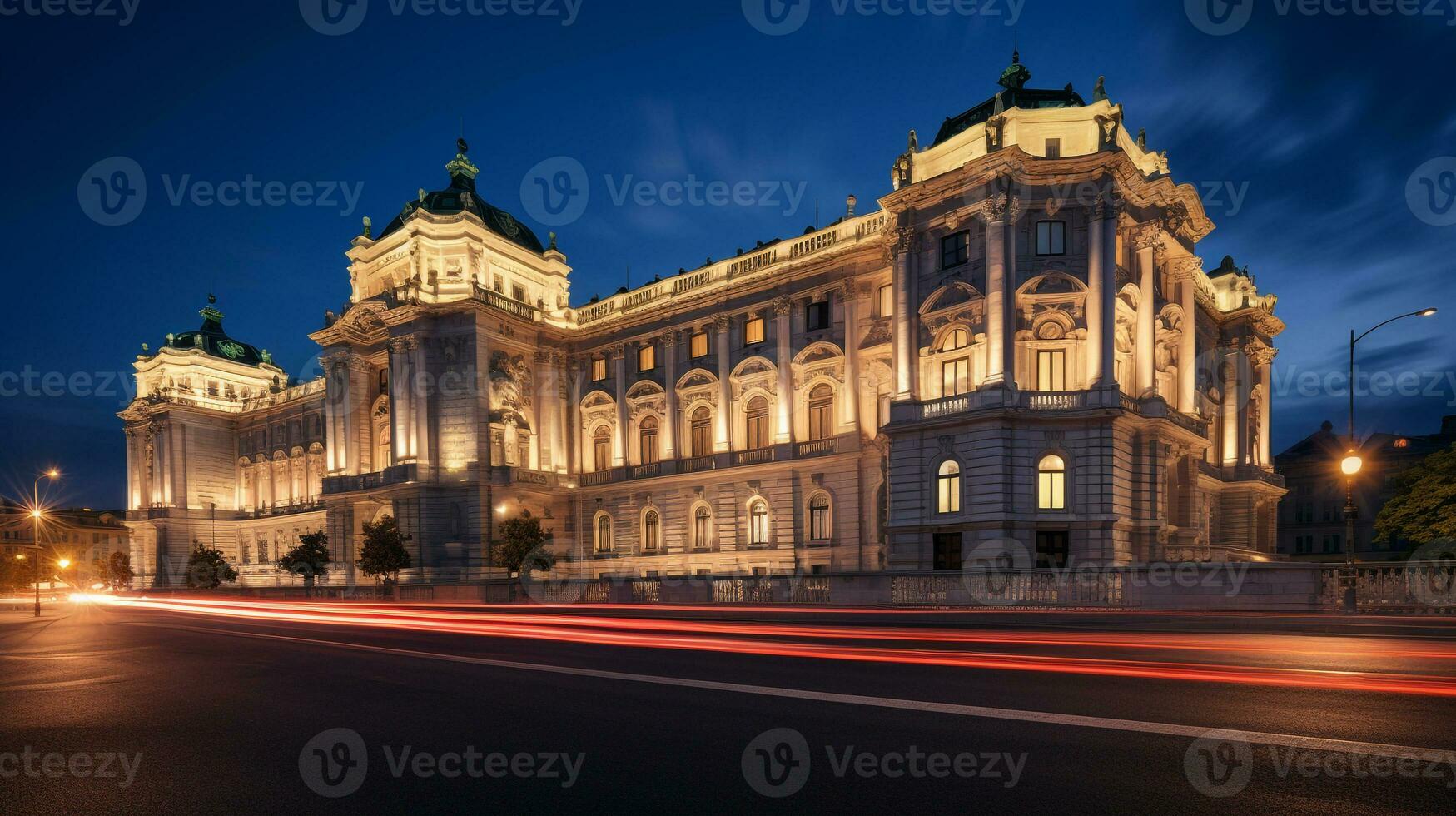 noche ver de Hofburg palacio. generativo ai foto