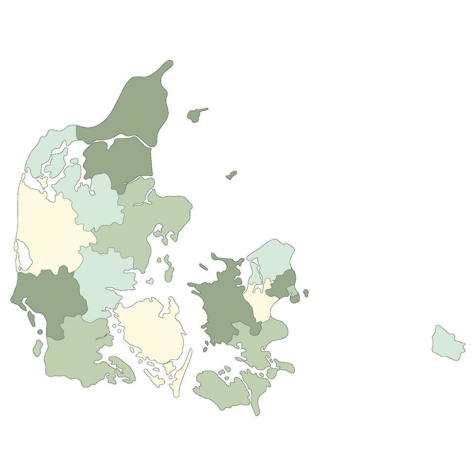 Dinamarca mapa con administrativo provincias mapa de Dinamarca vector