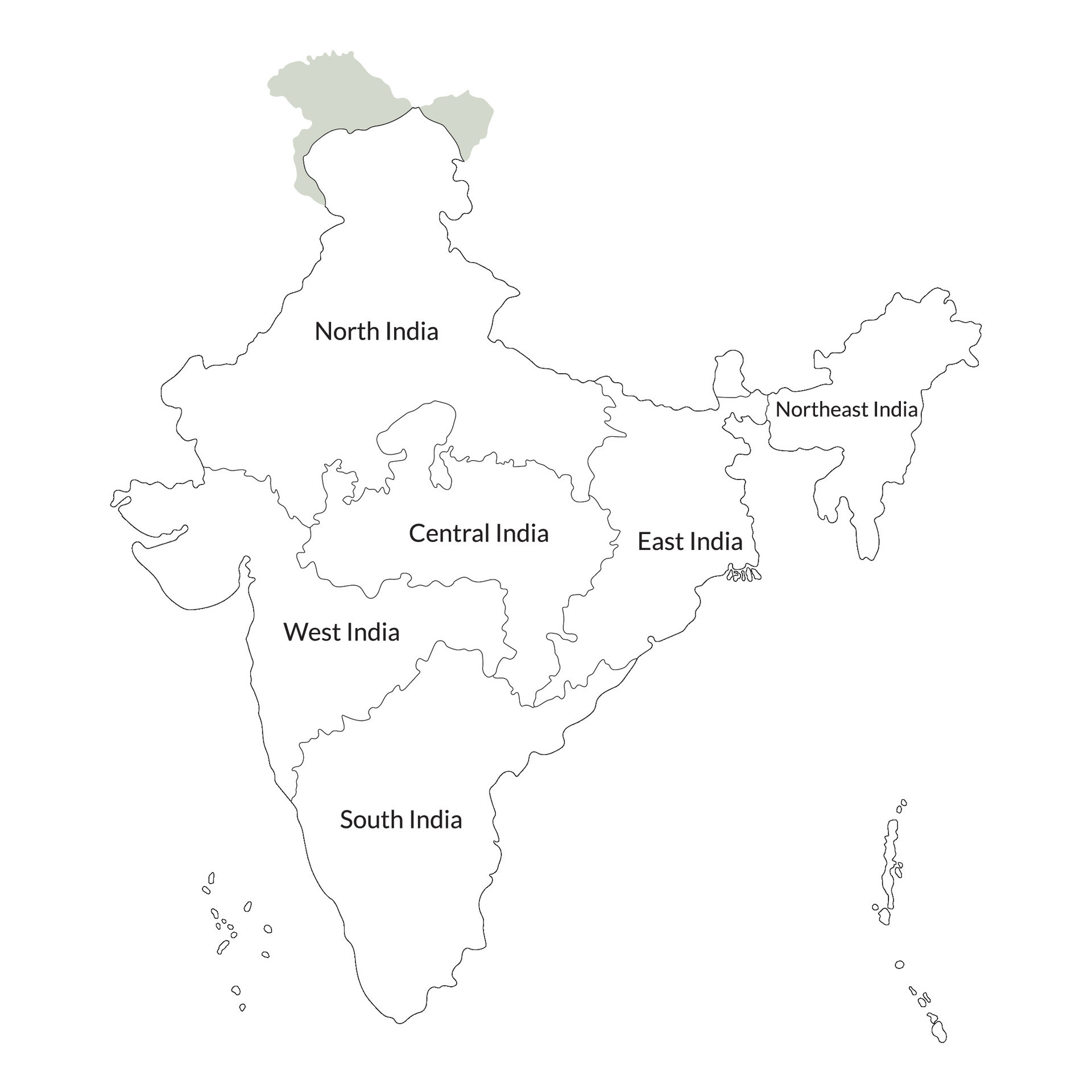 mapa de India administrativo regiones. India mapa 32975915 Vector en
