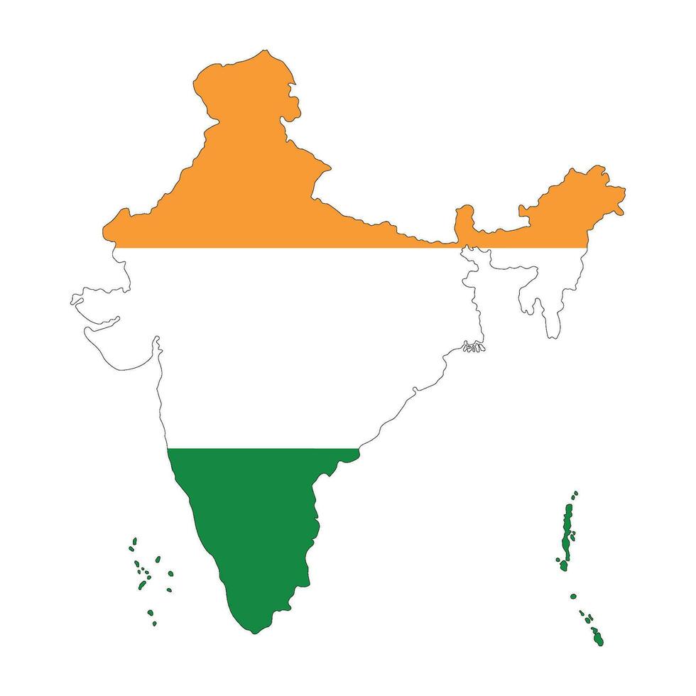 Map of India with flag vector