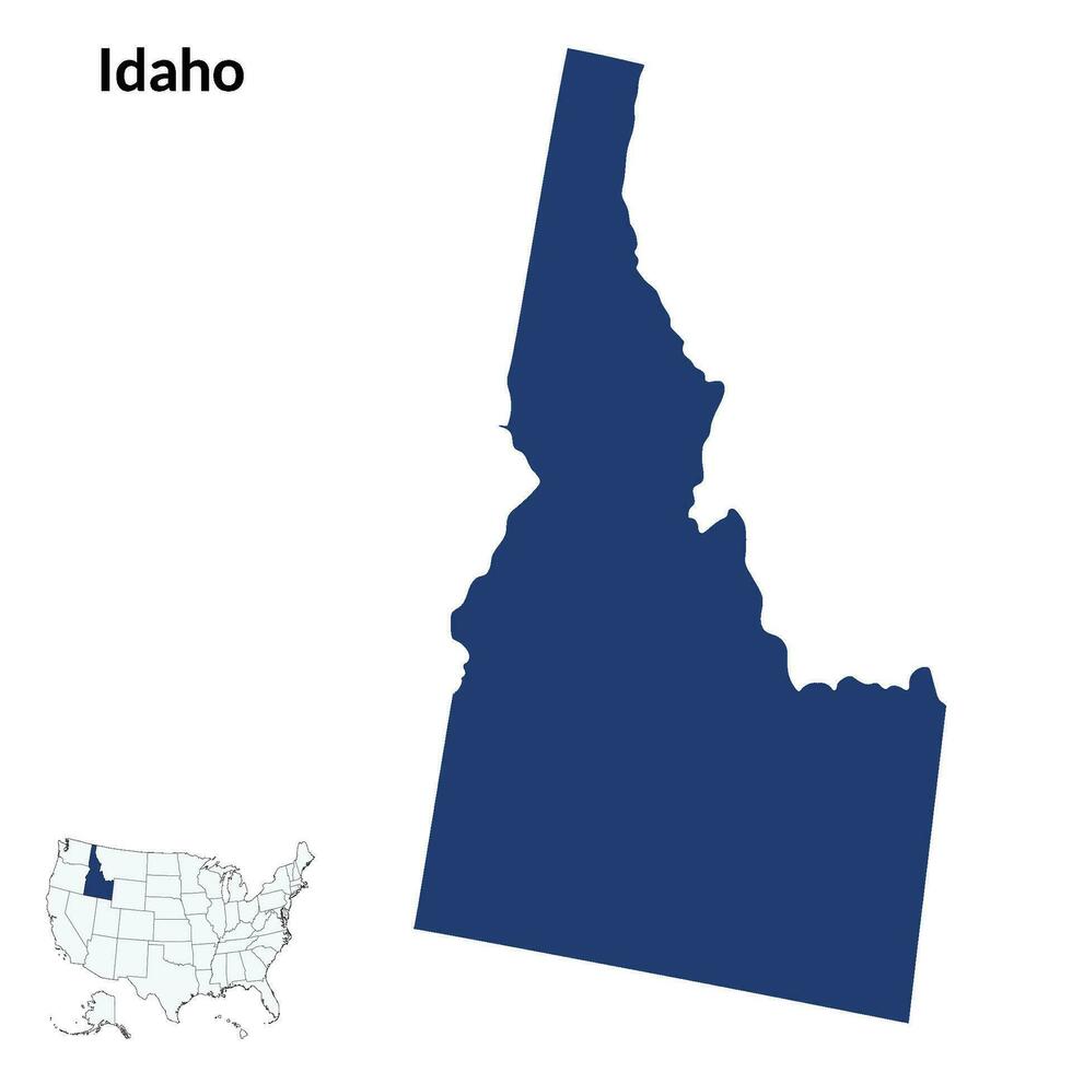 Idaho mapa. mapa de Idaho en azul. Estados Unidos mapa vector