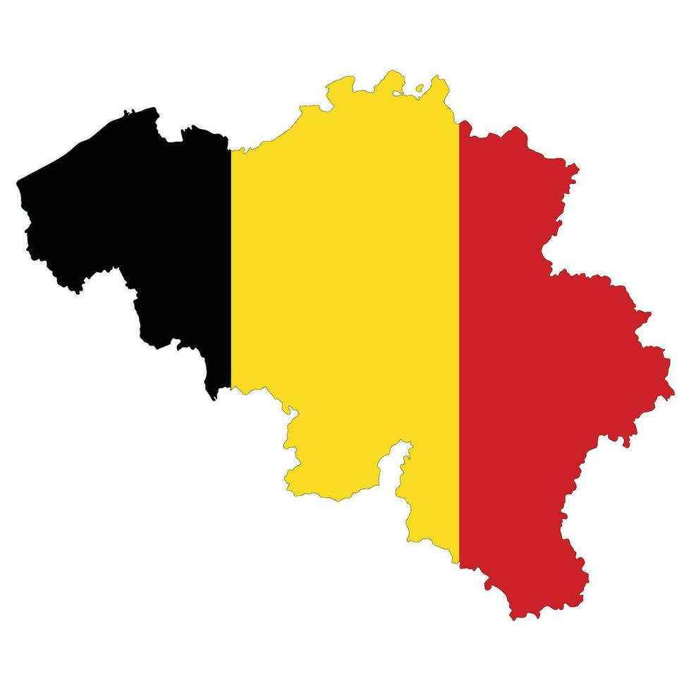 Map of Belgium with Belgium flag vector