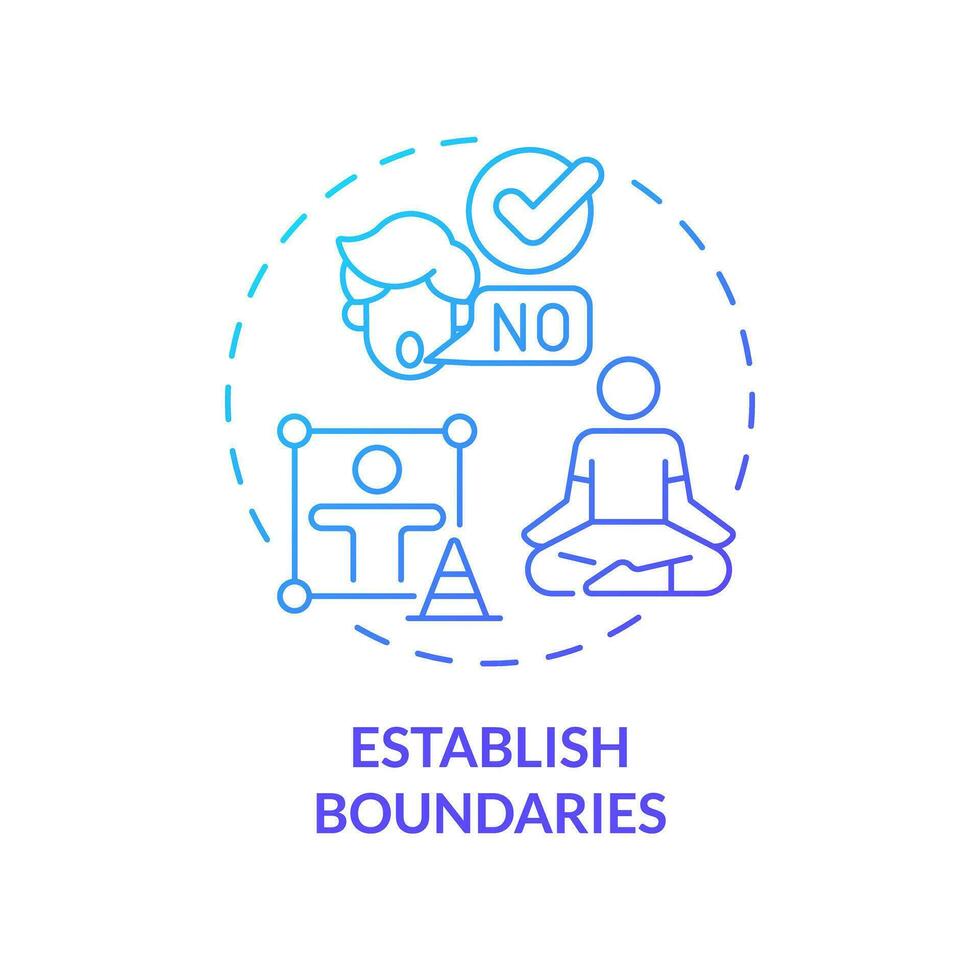 2D gradient icon establish boundaries concept, isolated vector, illustration representing parenting children with health issues. vector
