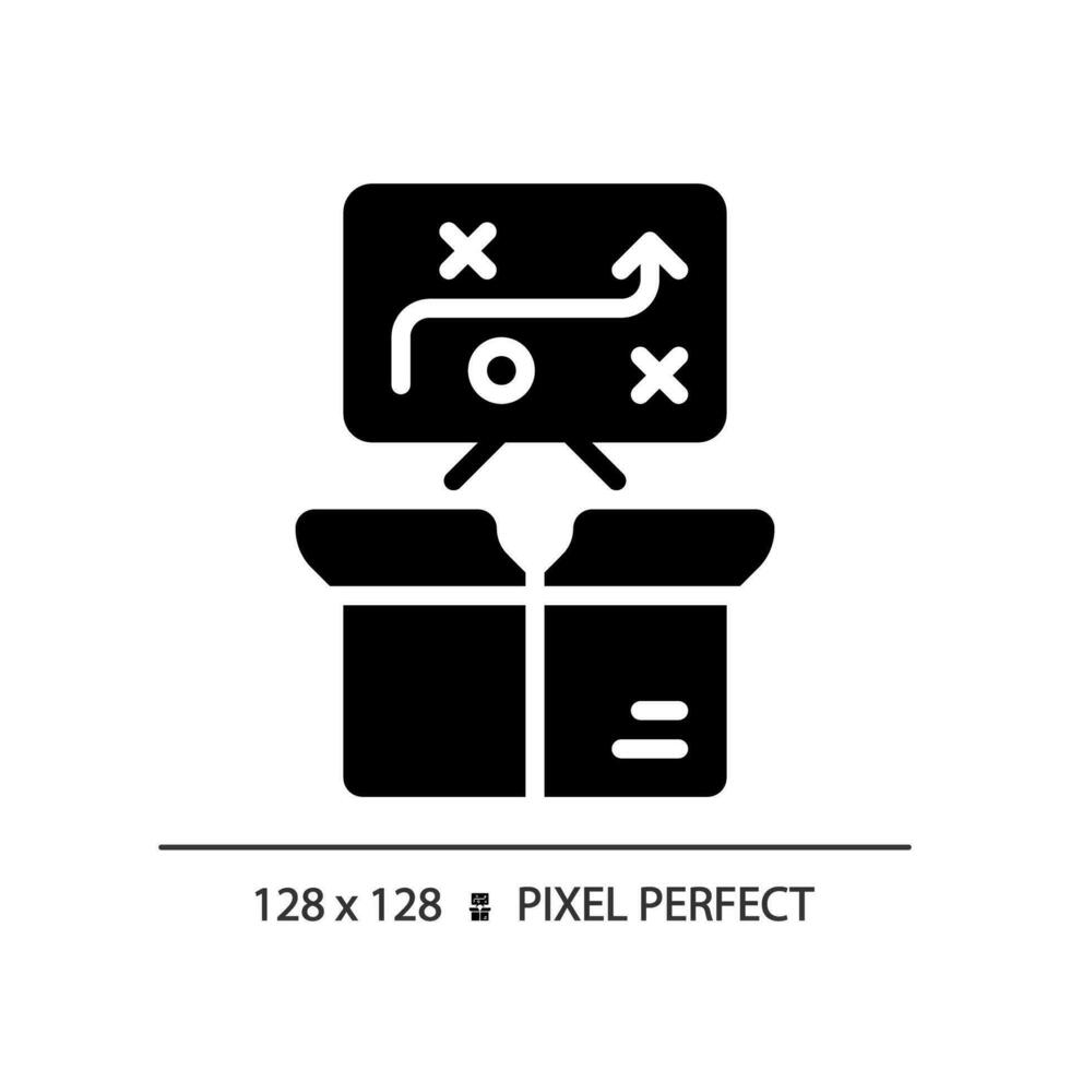 Pixel perfect glyph style performance method icon, isolated vector, product management illustration. vector