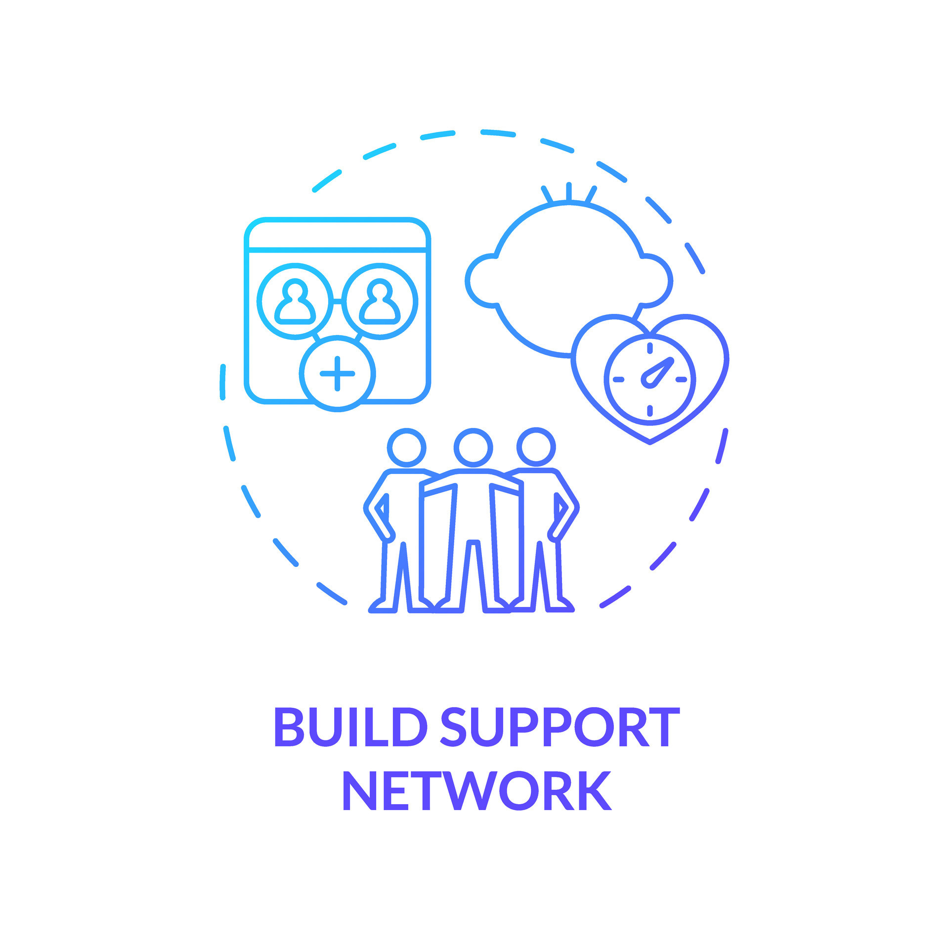2D Gradient Icon Build Support Network Concept Isolated Vector 2d-gradient-icon-build-support-network-concept-isolated-vector