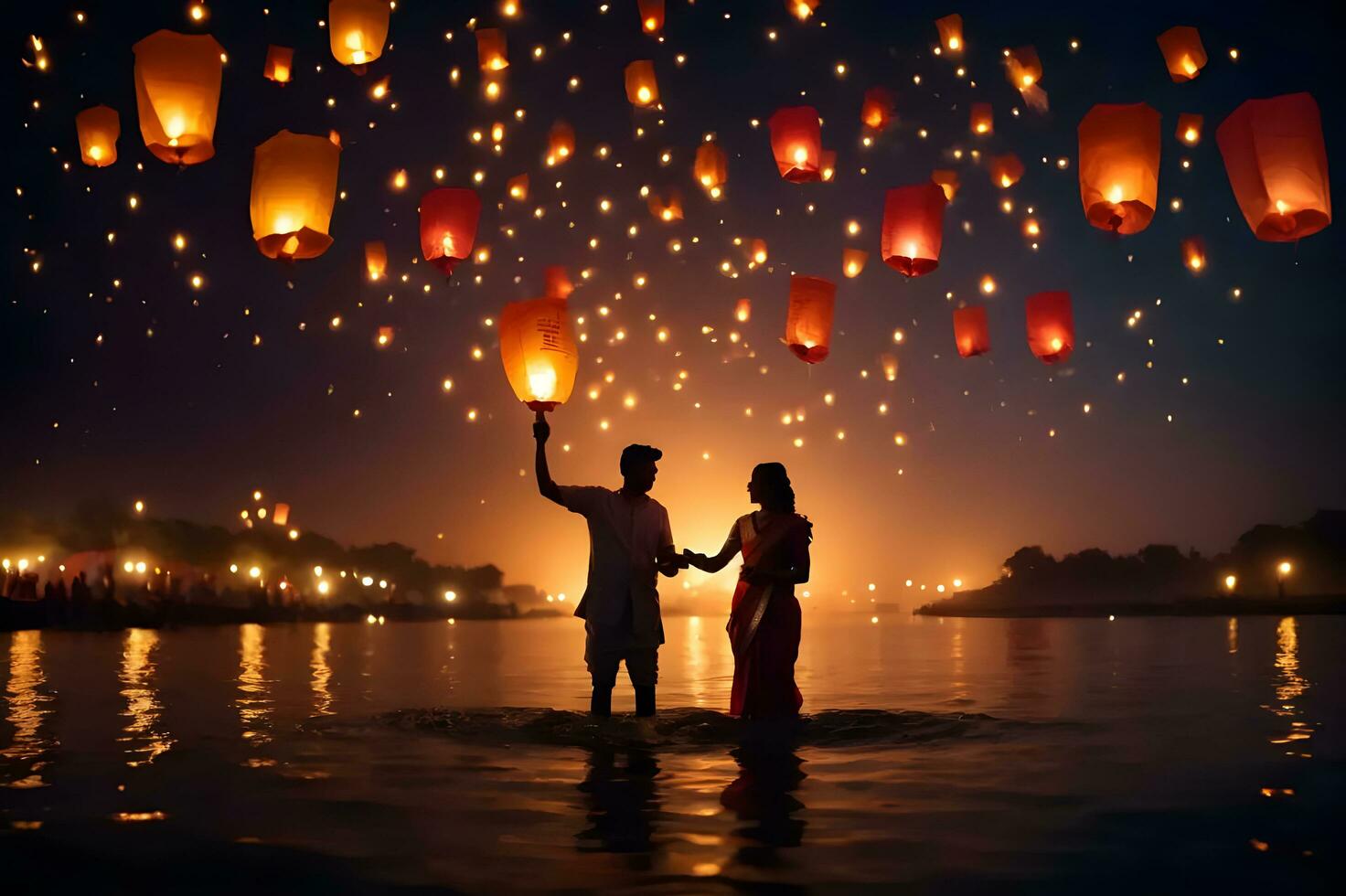 Festival of Lights, Diwali Celebrations. AI generated. photo