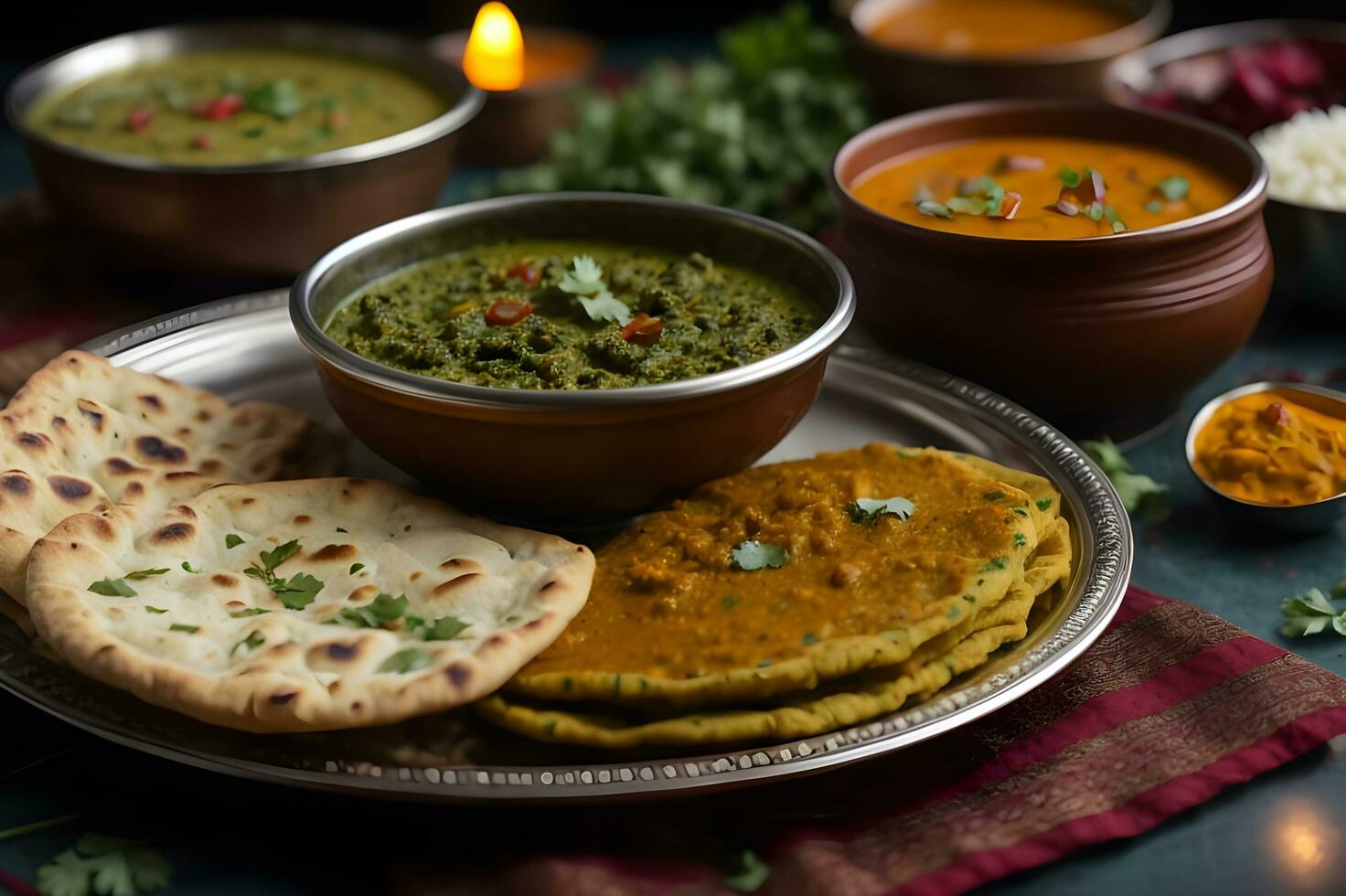 Home made south Indian spicy carrot pickle on a rustic dark wooden background - selective focus Chicken Gola kabab, small meat balls with hole frozen home made food. 4k regulation AI generated. photo