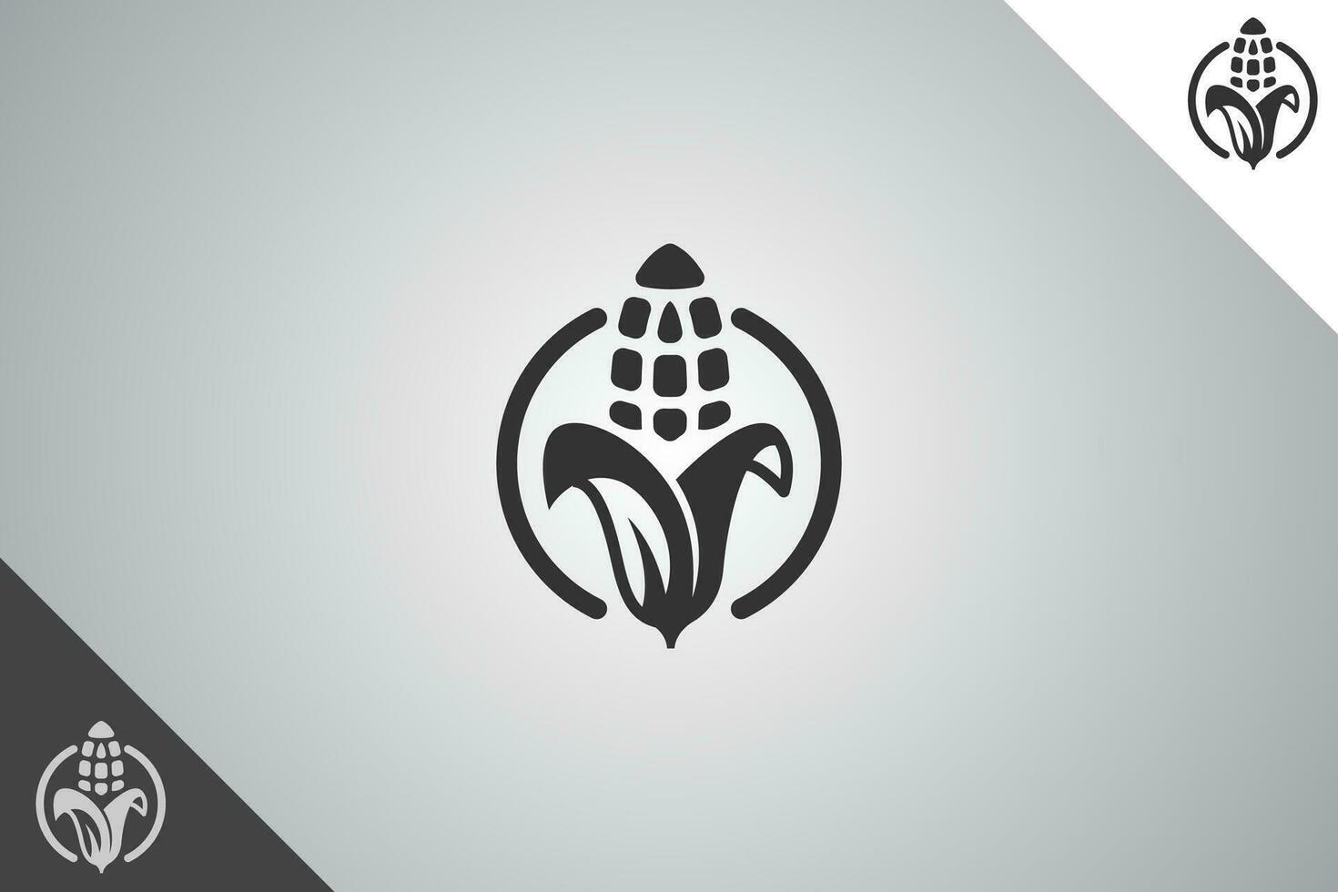 Corn logo. Minimal and modern logotype. Perfect logo for business related to agriculture industry, wheat farm, farm field, natural harvest, breeder. Isolated background. Vector eps 10.