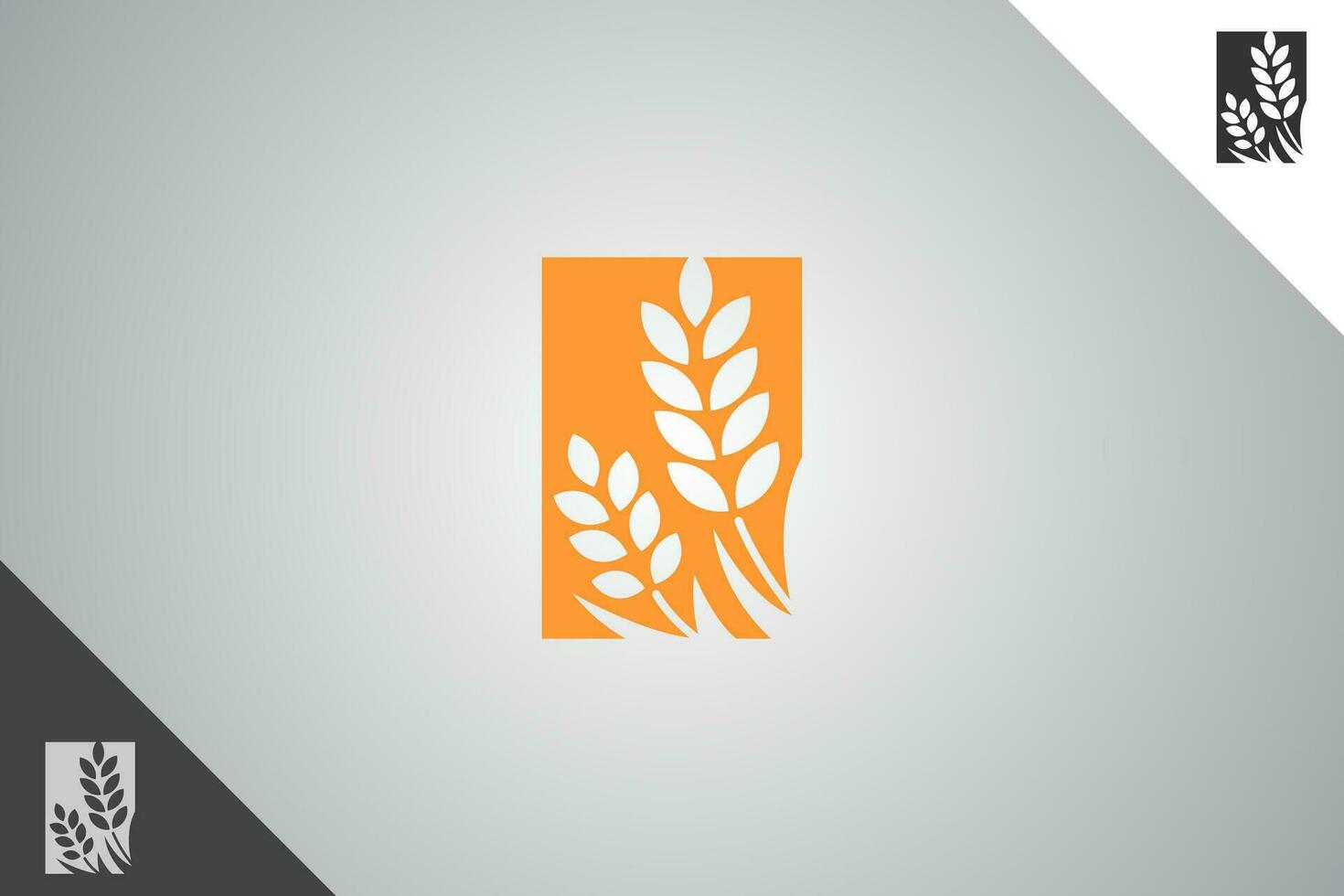 Wheat logo. Minimal and modern logotype. Perfect logo for business related to agriculture industry, wheat farm, farm field, natural harvest, breeder. Isolated background. Vector eps 10.