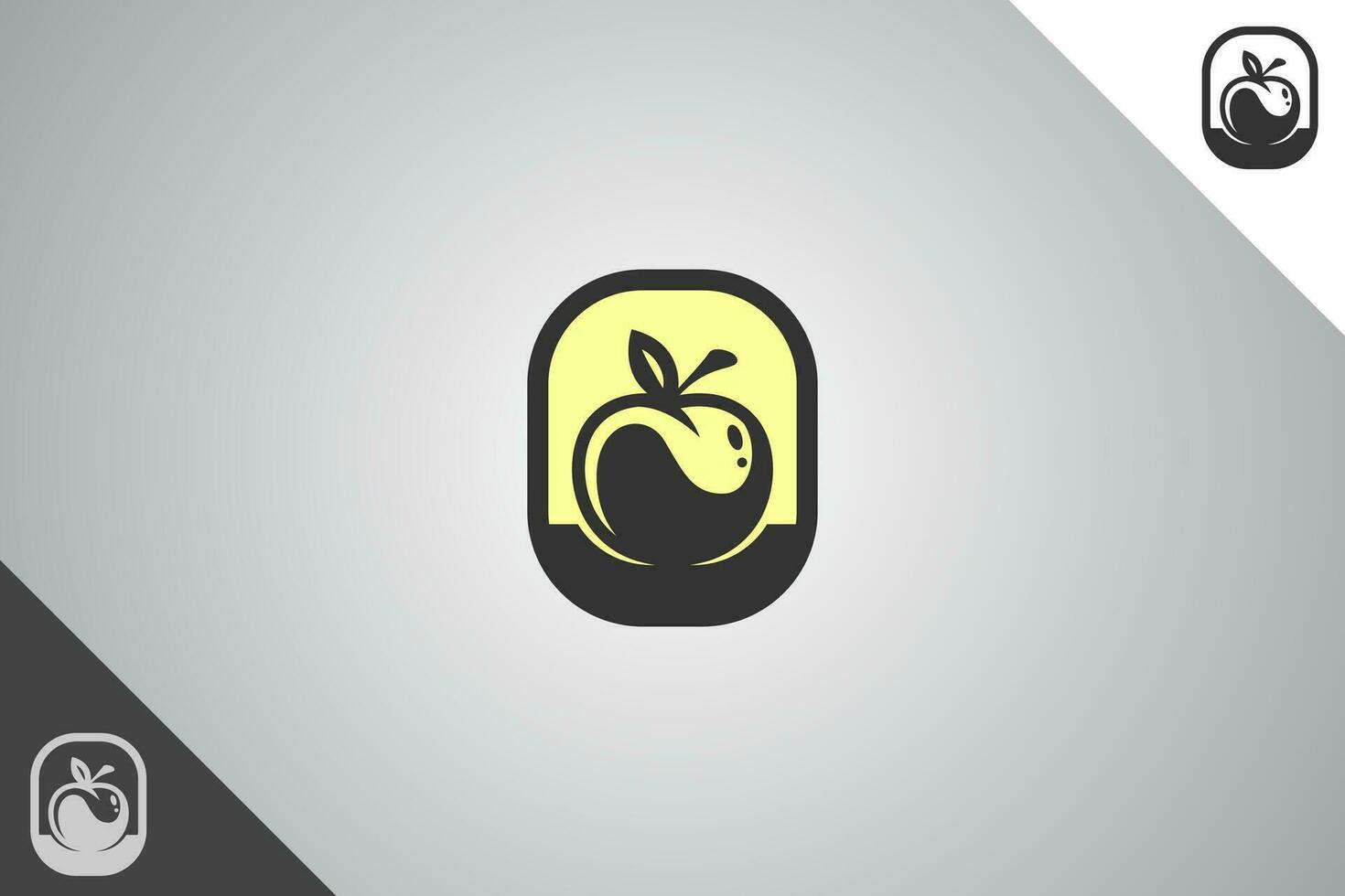 Fruit logo. Minimal and modern logotype. Perfect logo for business related to agriculture industry, wheat farm, farm field, natural harvest, breeder. Isolated background. Vector eps 10.