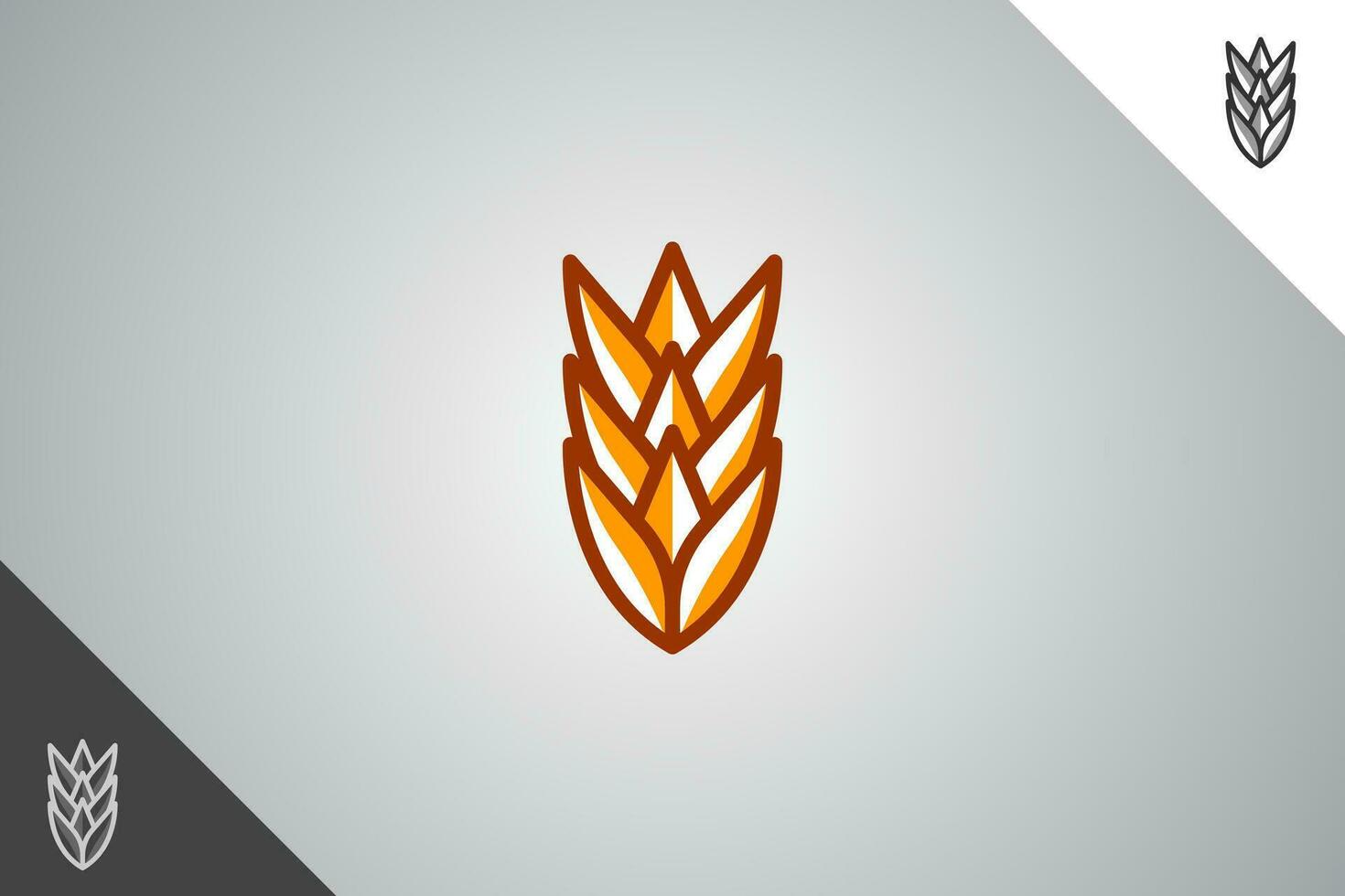 Wheat logo. Minimal and modern logotype. Perfect logo for business related to agriculture industry, wheat farm, farm field, natural harvest, breeder. Isolated background. Vector eps 10.