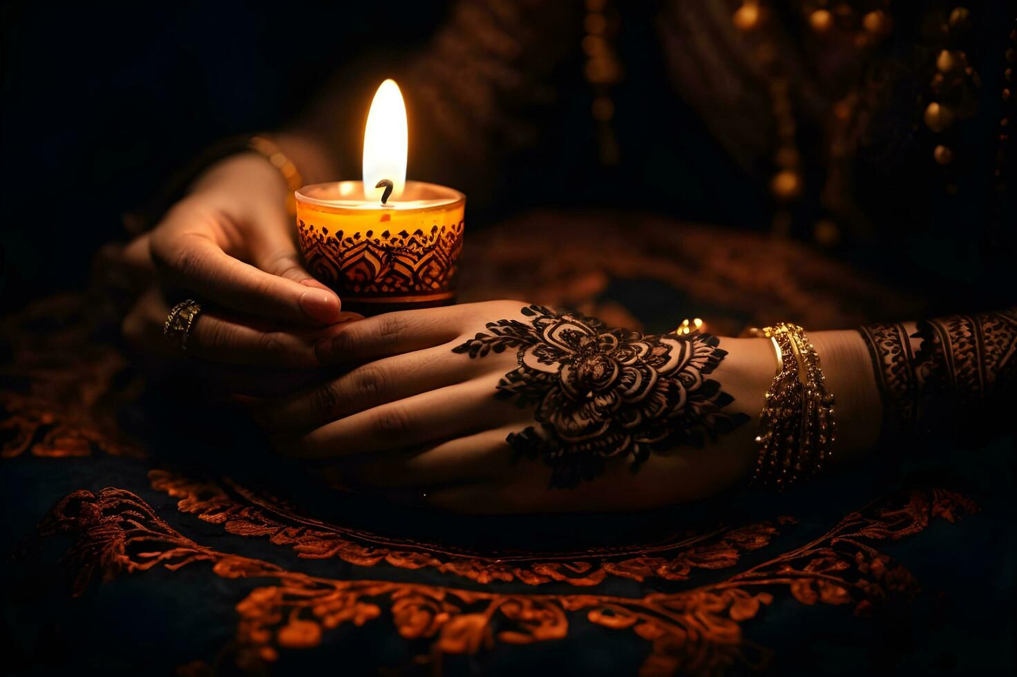 Festival of Lights, Diwali Celebrations. AI generated. photo