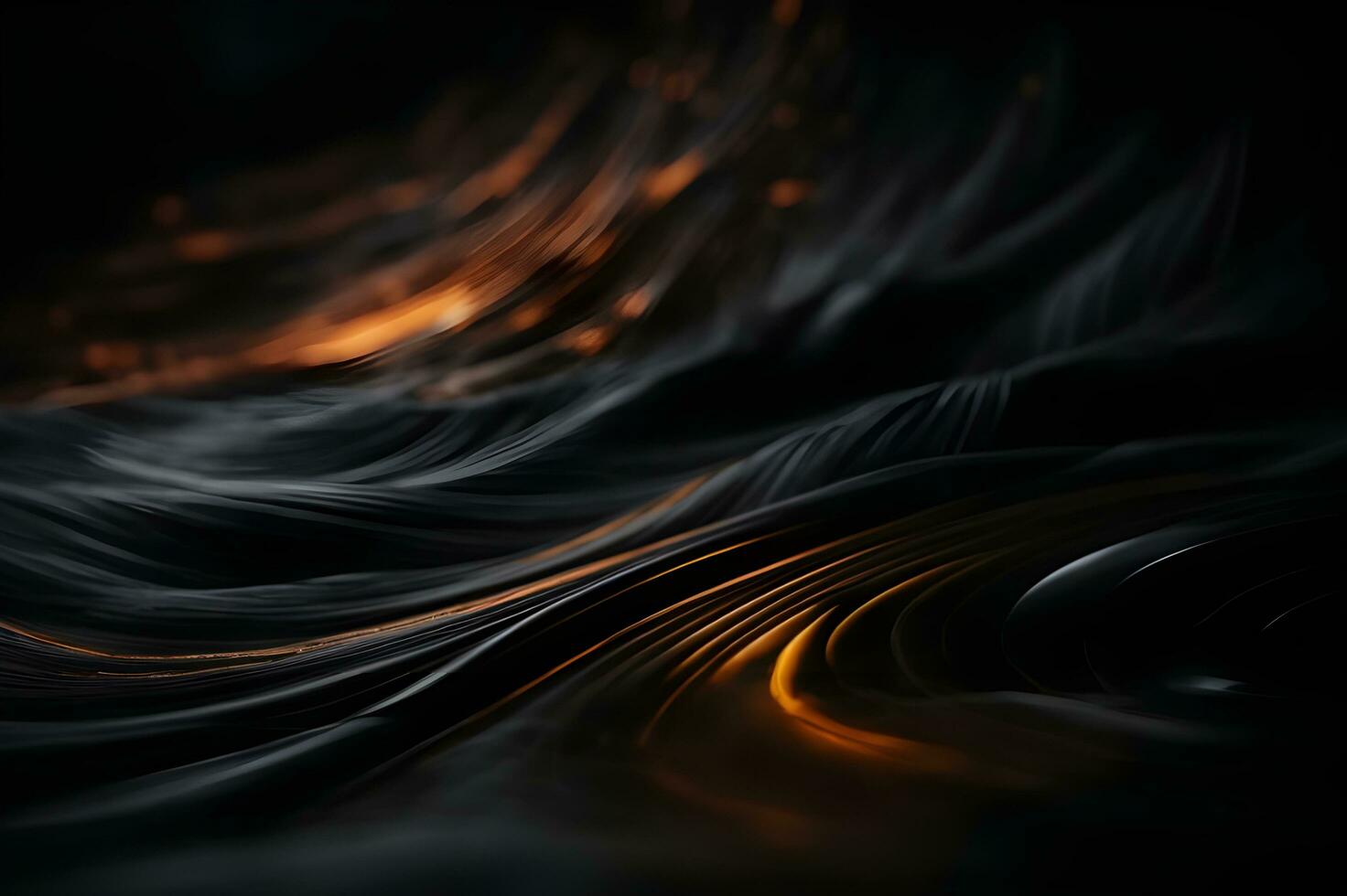 An abstract image with organic, fluid forms in black, reminiscent of celestial bodies merging and colliding in the depths of space. AI Generated. photo