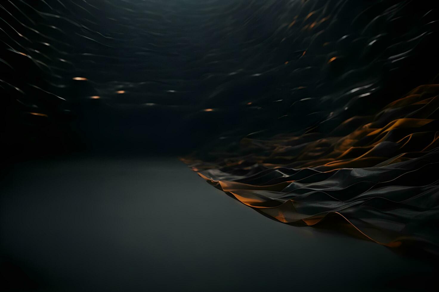 An abstract image with organic, fluid forms in black, reminiscent of celestial bodies merging and colliding in the depths of space. AI Generated. photo