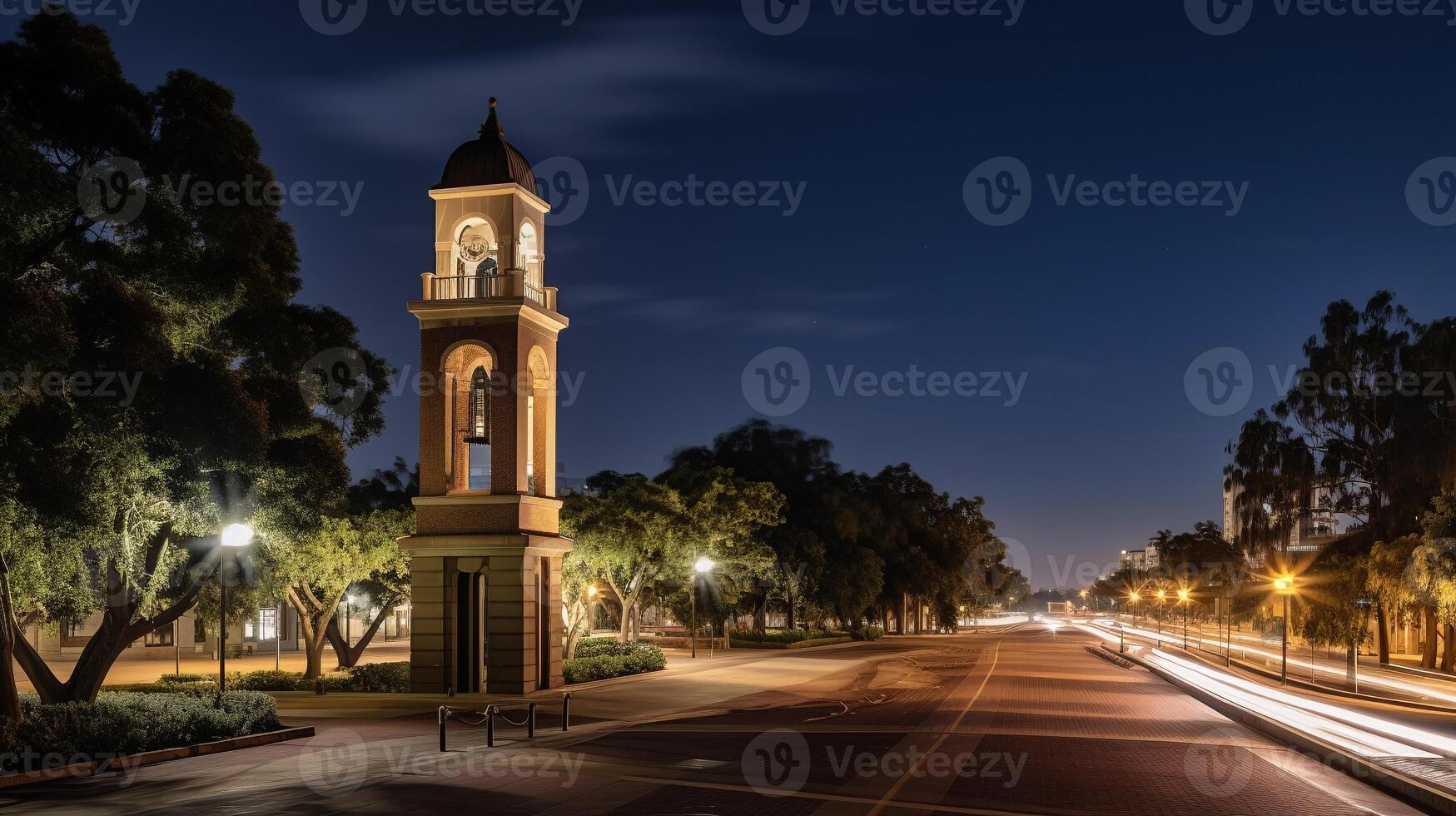 Night view of Perth Bell Tower. Generative AI photo