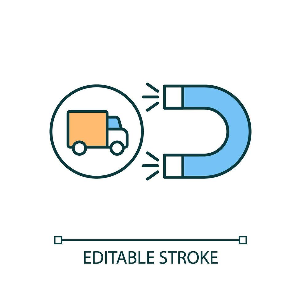 Editable vendor onboarding icon representing vendor management, isolated vector, thin line illustration. vector