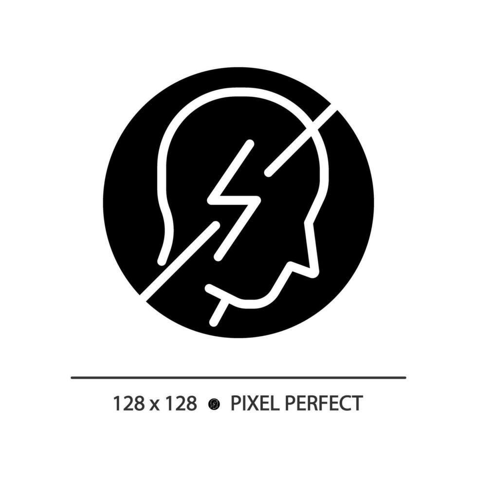 2D pixel perfect glyph style self control icon, isolated vector, silhouette illustration representing soft skills. vector
