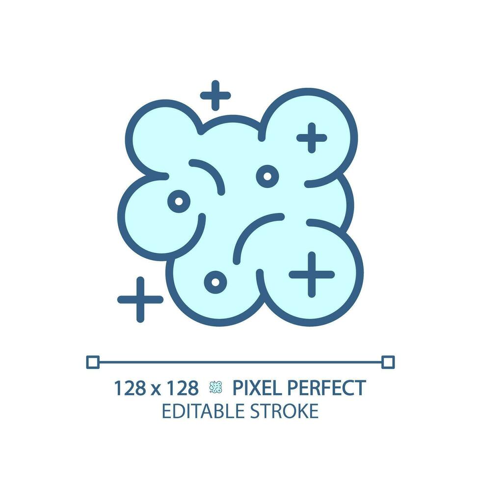 Nebula pixel perfect light blue icon. Stellar system. Star formation. Milky way. Cosmic dust. Outer space. RGB color sign. Simple design. Web symbol. Contour line. Flat illustration. Isolated object vector