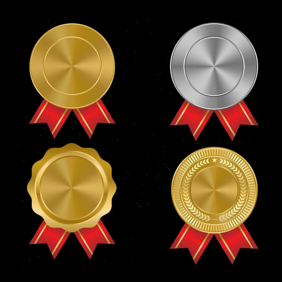Gold badges seal quality labels. Sale medal badge premium stamp golden genuine emblem guarantee round best seal blank vector set